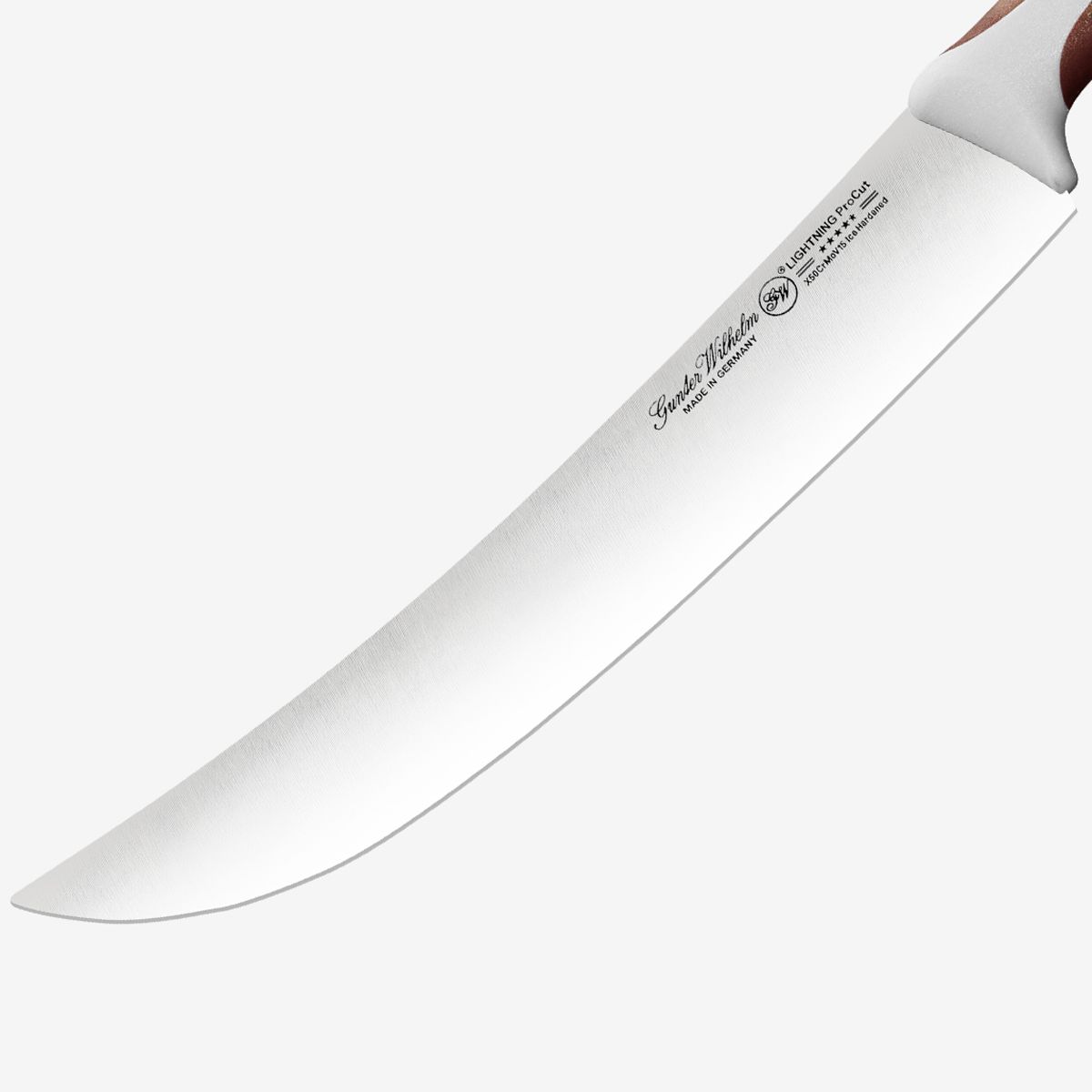 Gunter Wilhelm Lightning Cimeter/Butcher Knife, 10 Inch | Brown and Grey ABS Handle SKU: 10-130-0710