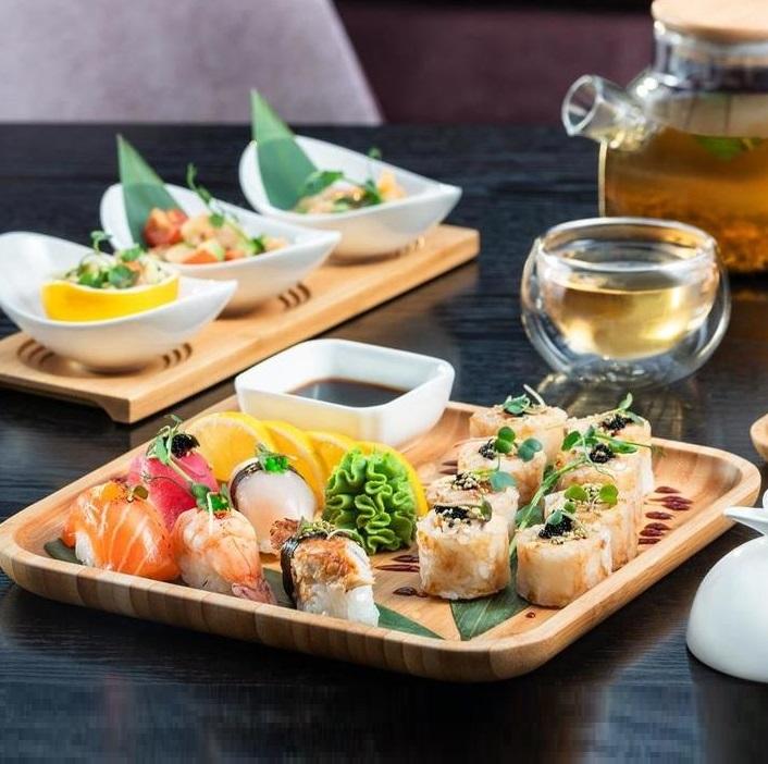 Set Of 6 Bamboo Square Plate 7" inch X 7" inch | For Appetizers