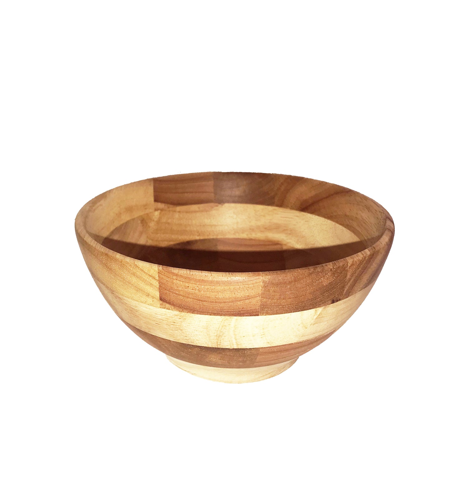 Zavis Green Acacia Wood Round Salad Bowl 8"  | Dishwasher Safe