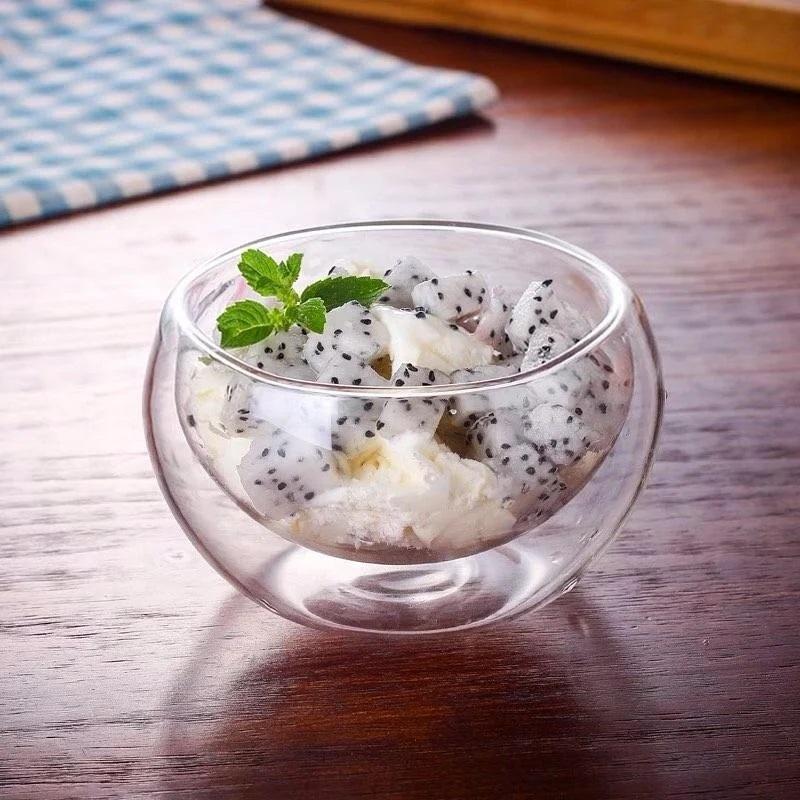 Set Of 6 Double-Wall Vacuum Sealed Thermo Glass Bowl 4.1 Fl Oz | 120 Ml
