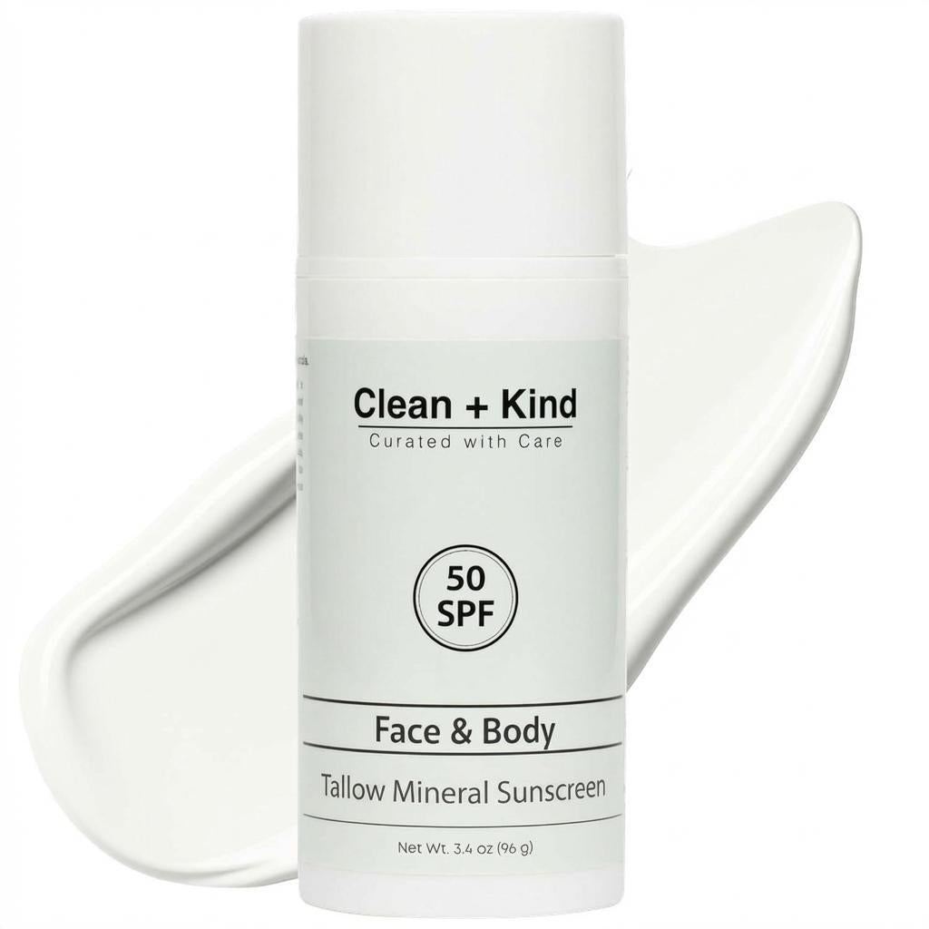 Clean + Kind Tallow Mineral Sunscreen SPF 50 – Woman's World Shop