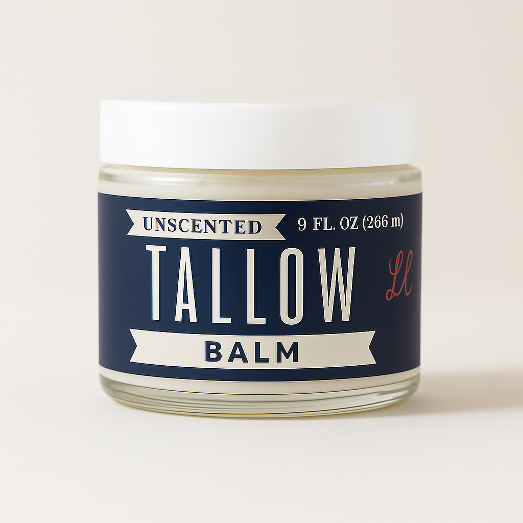 The Lady May Unscented Tallow Balm | Natural Beef Tallow Vitamin E, Jojoba Moisturizer for Face & Body |Clean, Preservative-Free Skincare by Lady May