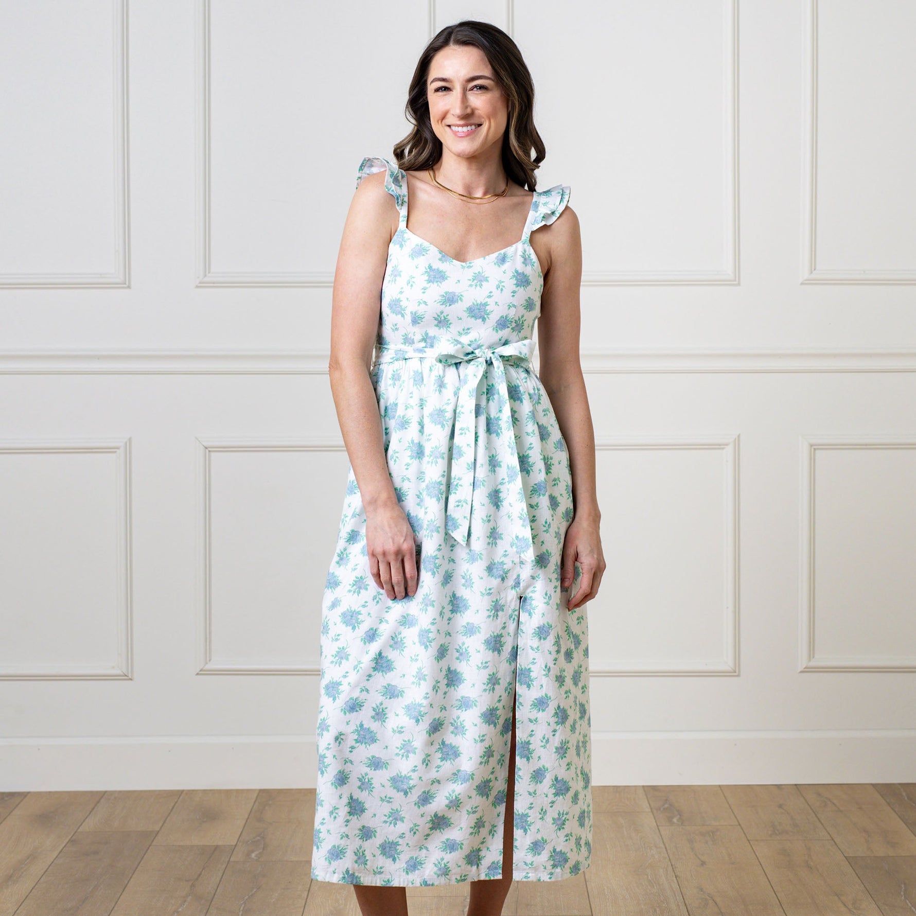 Linen Flutter Party Dress Woman's World Shop Linen Flutter Party Dress Woman's World Shop