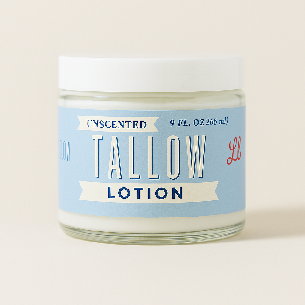 The Lady May Unscented Tallow Lotion – Pure, Preservative-Free One Ingredient Moisturizer by Lady May Tallow