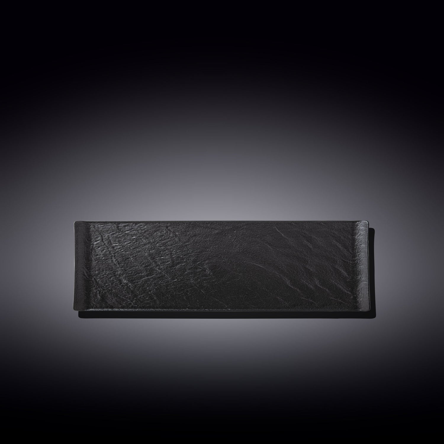 Set Of 3 Black Porcelain Slate look Rectangular Dish 11.75" inch X 3.75" inch