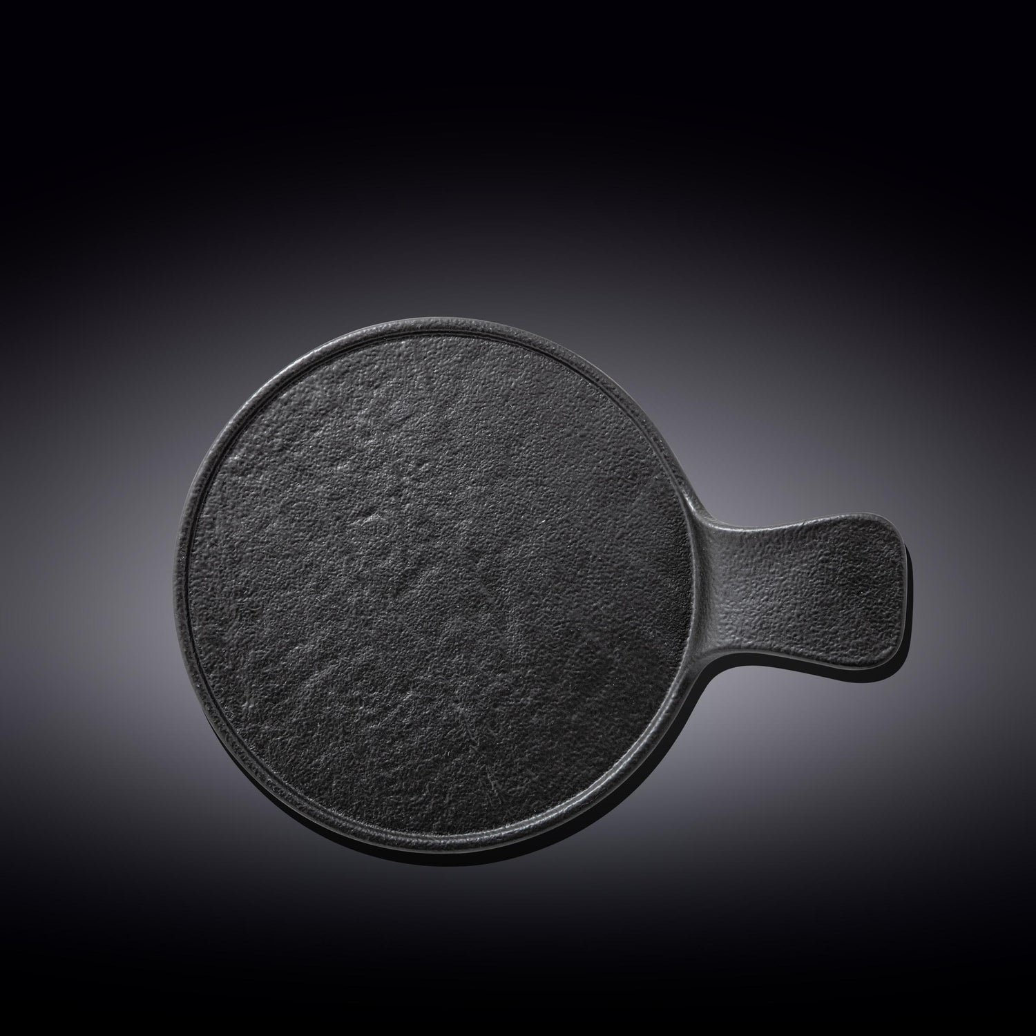 Set Of 3 Black Porcelain Slate look Round Serving Dish With Handle 12" inch X 8.5" inch |