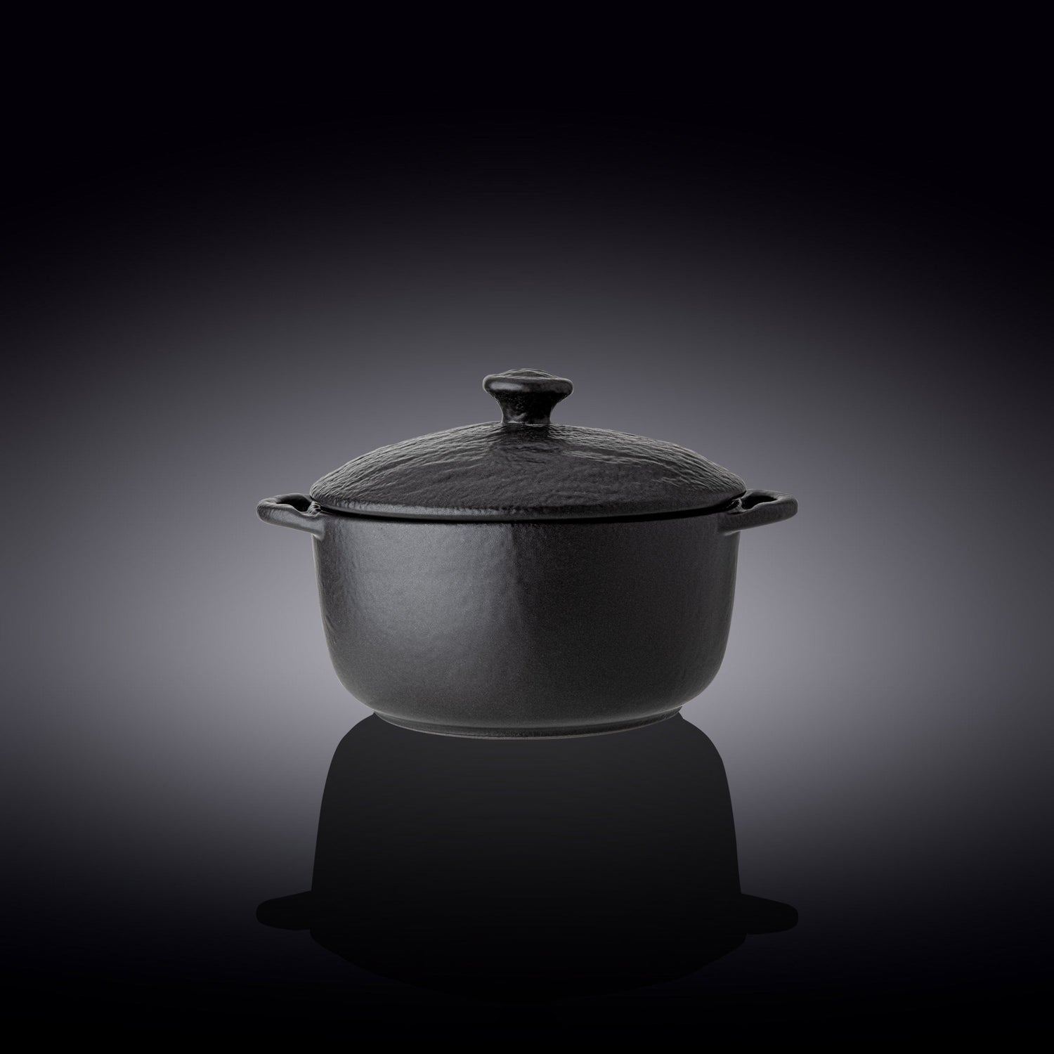 Black Porcelain Slate look Pot With Lid 7" inch X 4.25" inch | 20 Fl Oz