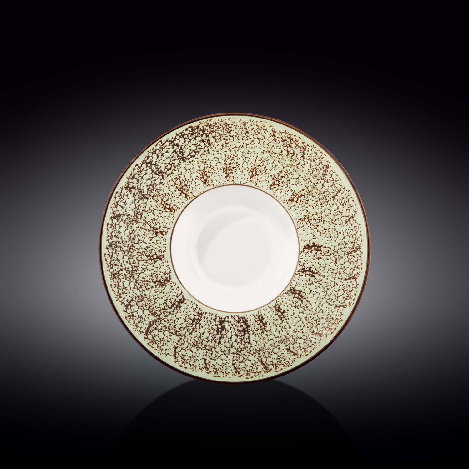 Set Of 3 Pale Green / PistachioPorcelain Deep Plate 9.5" inch | 7 Fl Oz