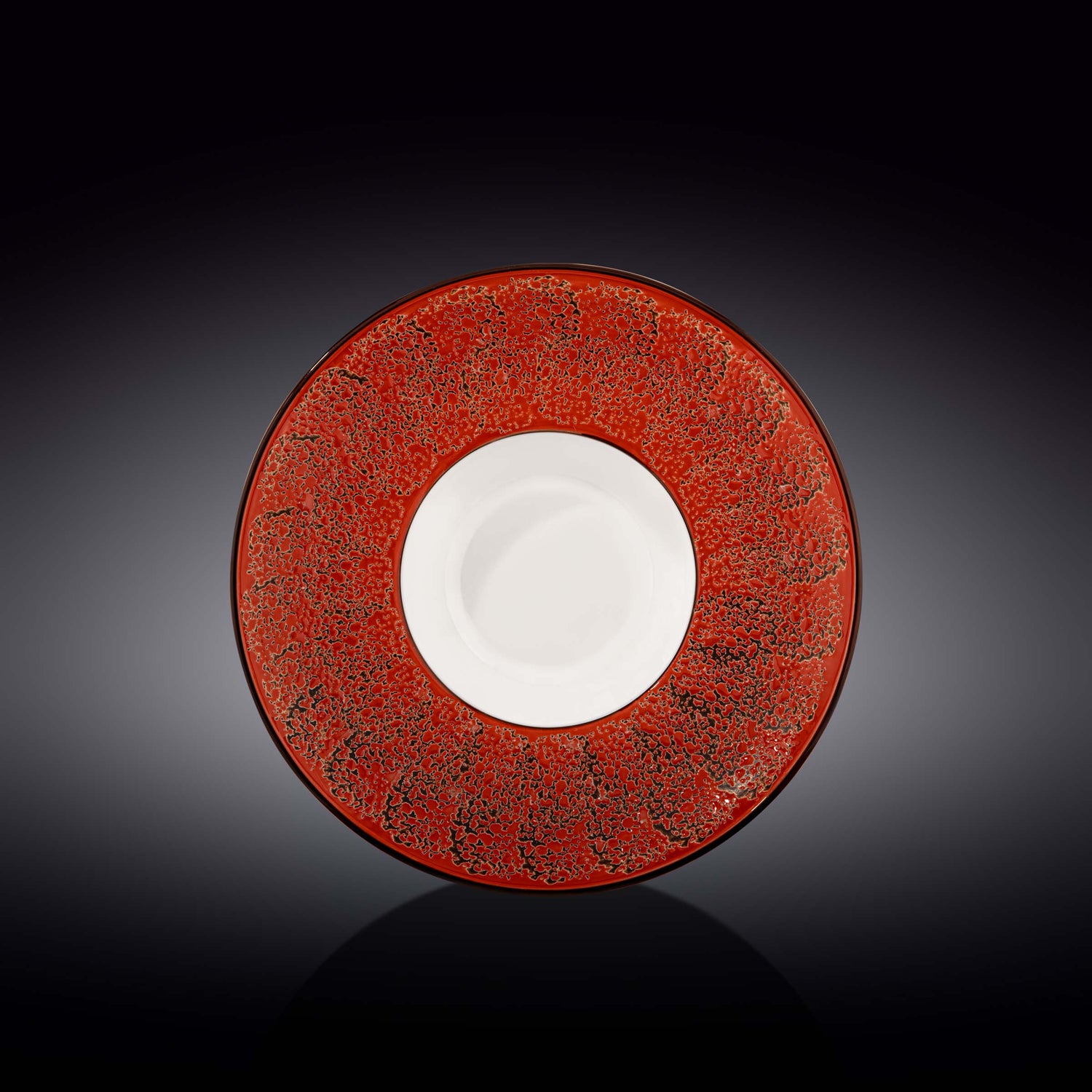 Red Porcelain Deep Soup or Salad Plate 9.5" inch | 7 Fl Oz |