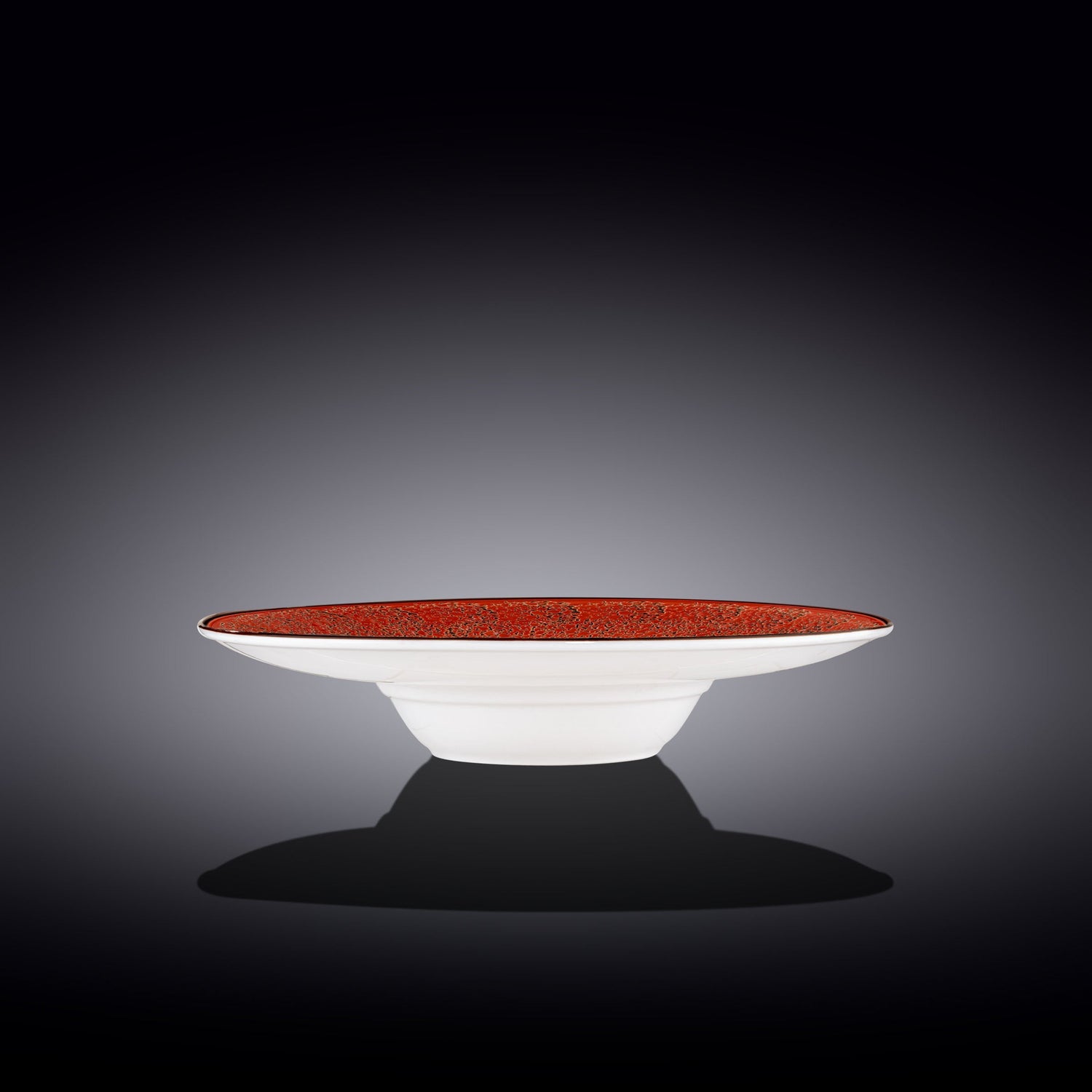Set Of 2 Red Porcelain Deep Soup or Salad Plate 10.5" inch | 8 Fl Oz |