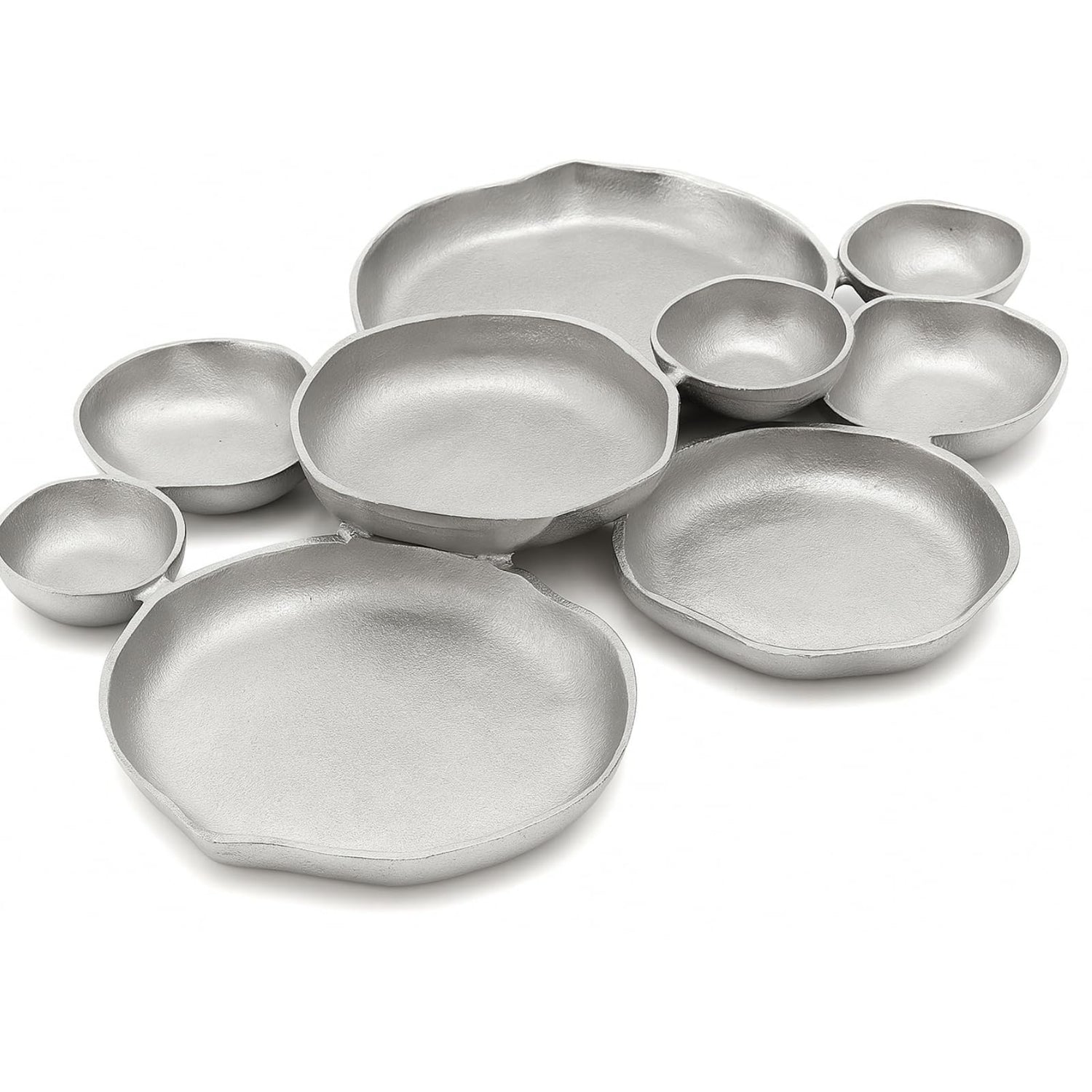 Cluster Decorative Bowls, Bright Silver Brass - Decoration