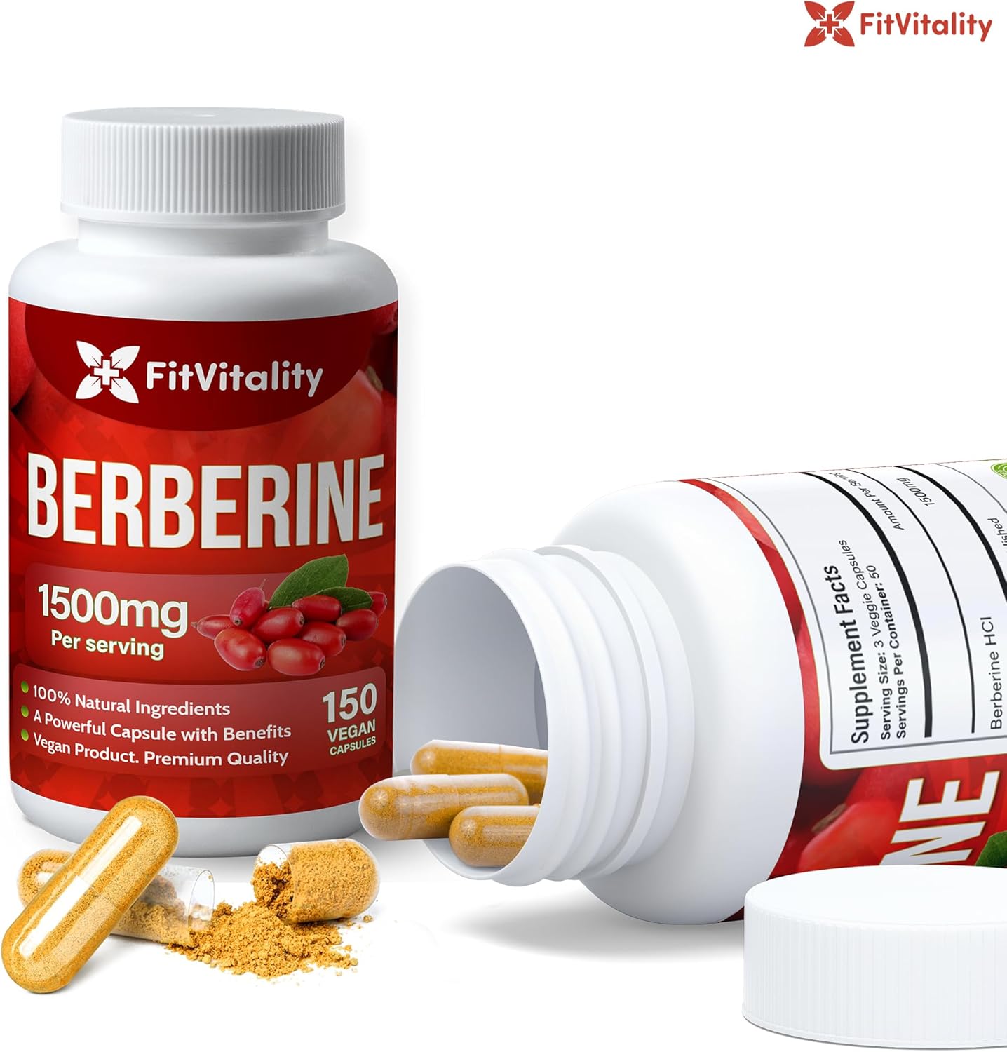 FreshDrinkUS - Natural and Premium Herbal Tea Premium Berberine Supplement, Non-GMO, Gluten-Free