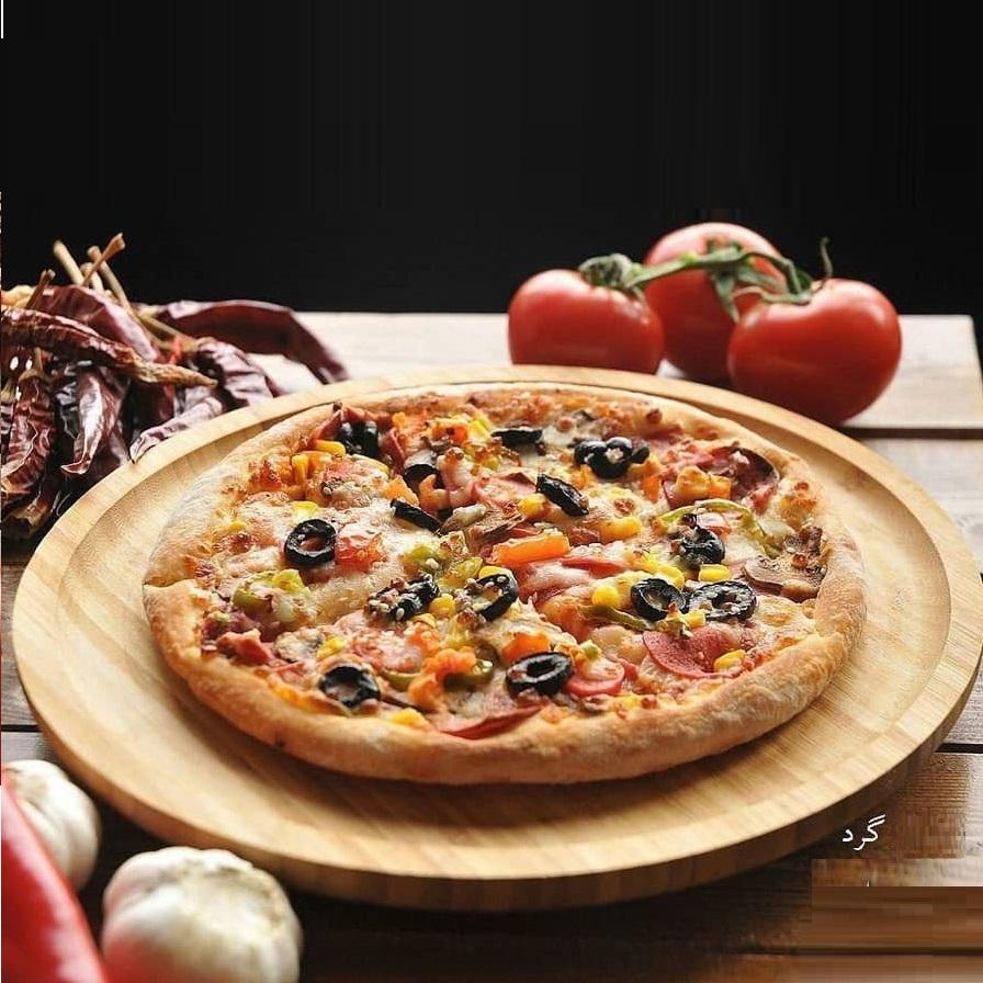 Set Of 3 Bamboo Round Platter 14" inch | For pizza / Barbecue / Steak