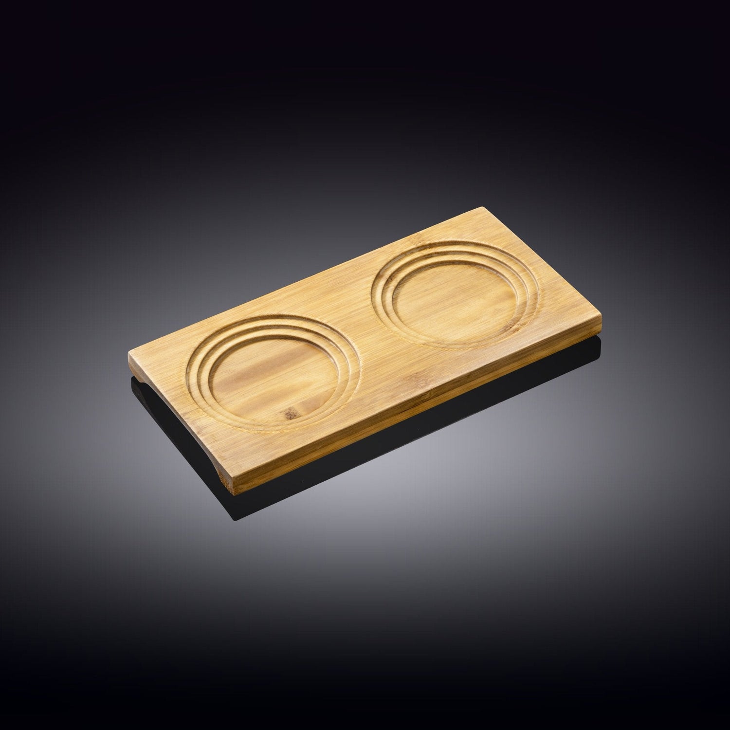 Bamboo Tray With Build in Coaster 7.75" inch X 4" inch |