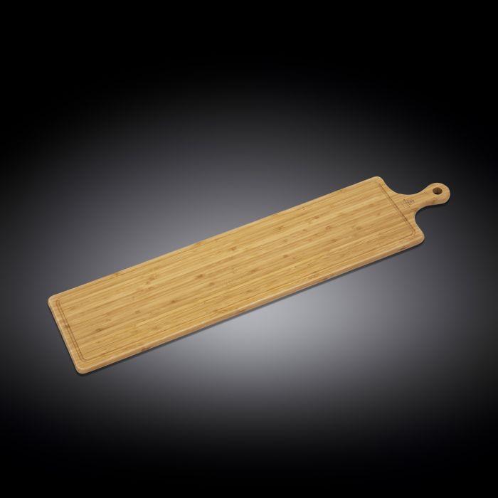 Set Of 2 Bamboo Charcuterie Board With Handle 34.3" inch X 7.9" inch | 87 X 20 Cm