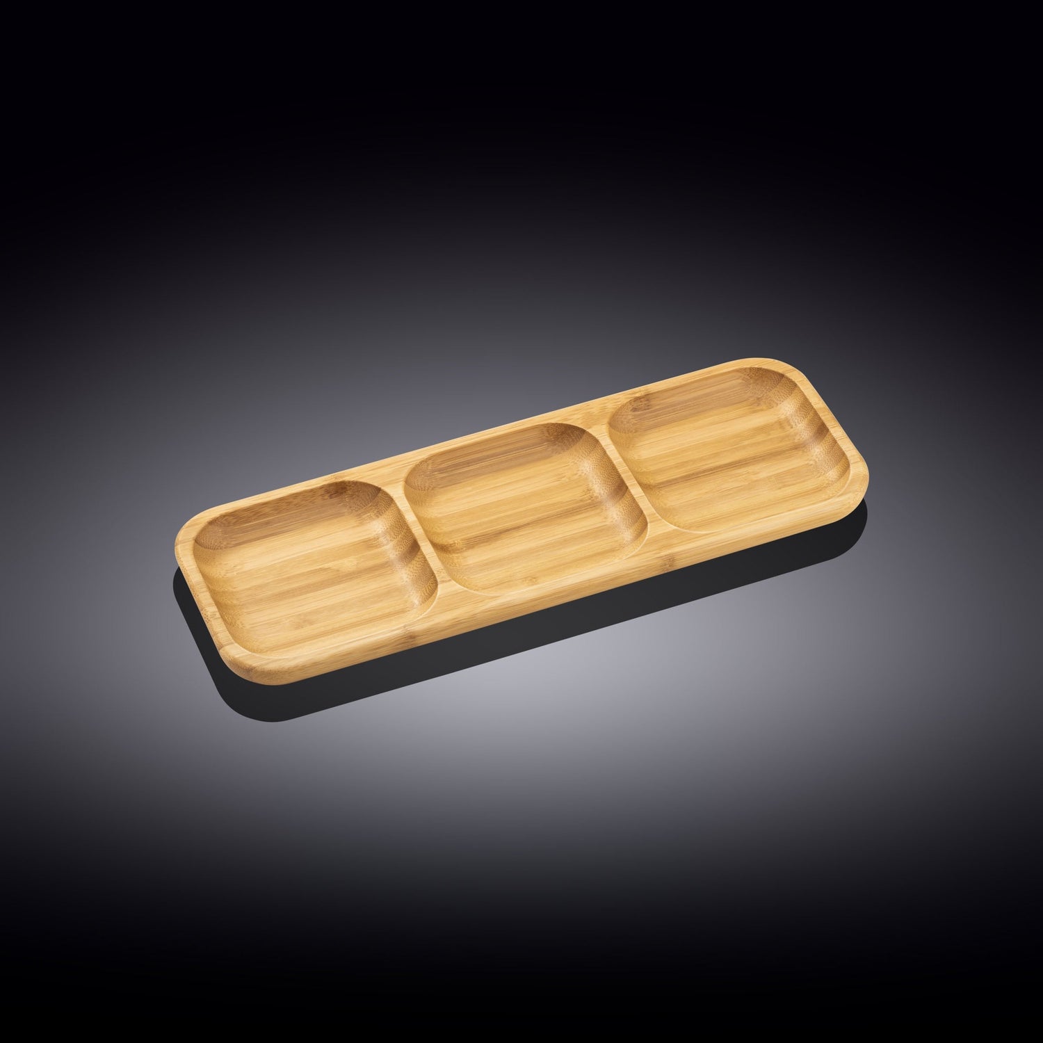 Set Of 5 Bamboo Divided Dish 13" inch X 4.5" inch Bento box | 32.5 X 11.5 Cm