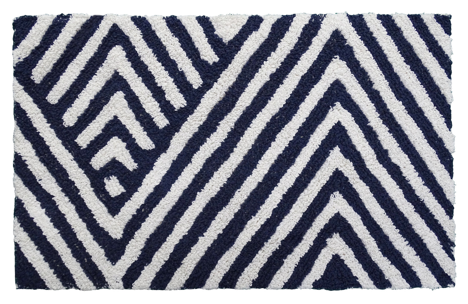 Bath Rug Chevron Pattern in Charcoal & Ivory