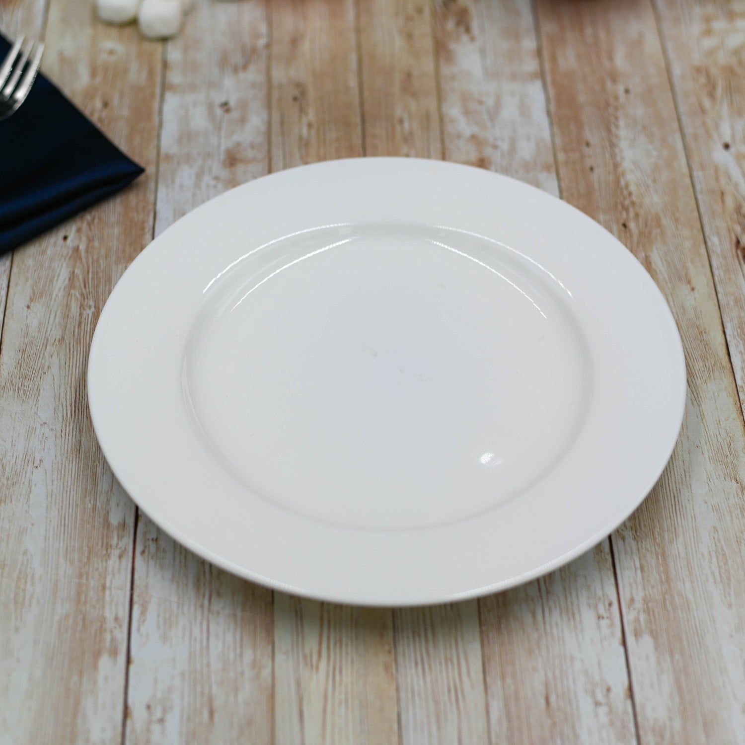 Set Of 6 Professional Rolled Rim White Dinner Plate 9" inch | 23 Cm