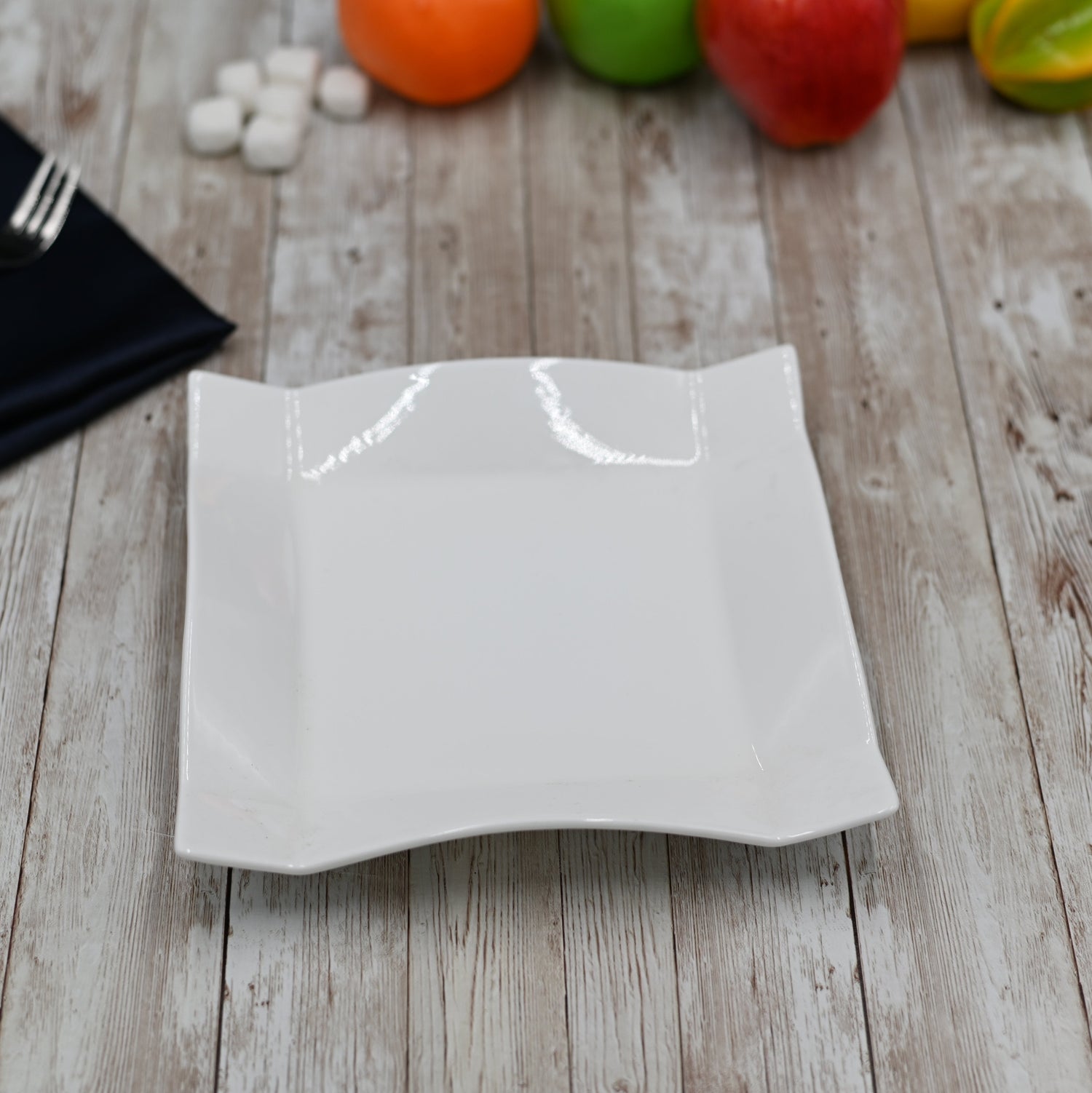 Set Of 3 White Square Dessert Plate 8" inch X 8" inch | 20 X 20 Cm