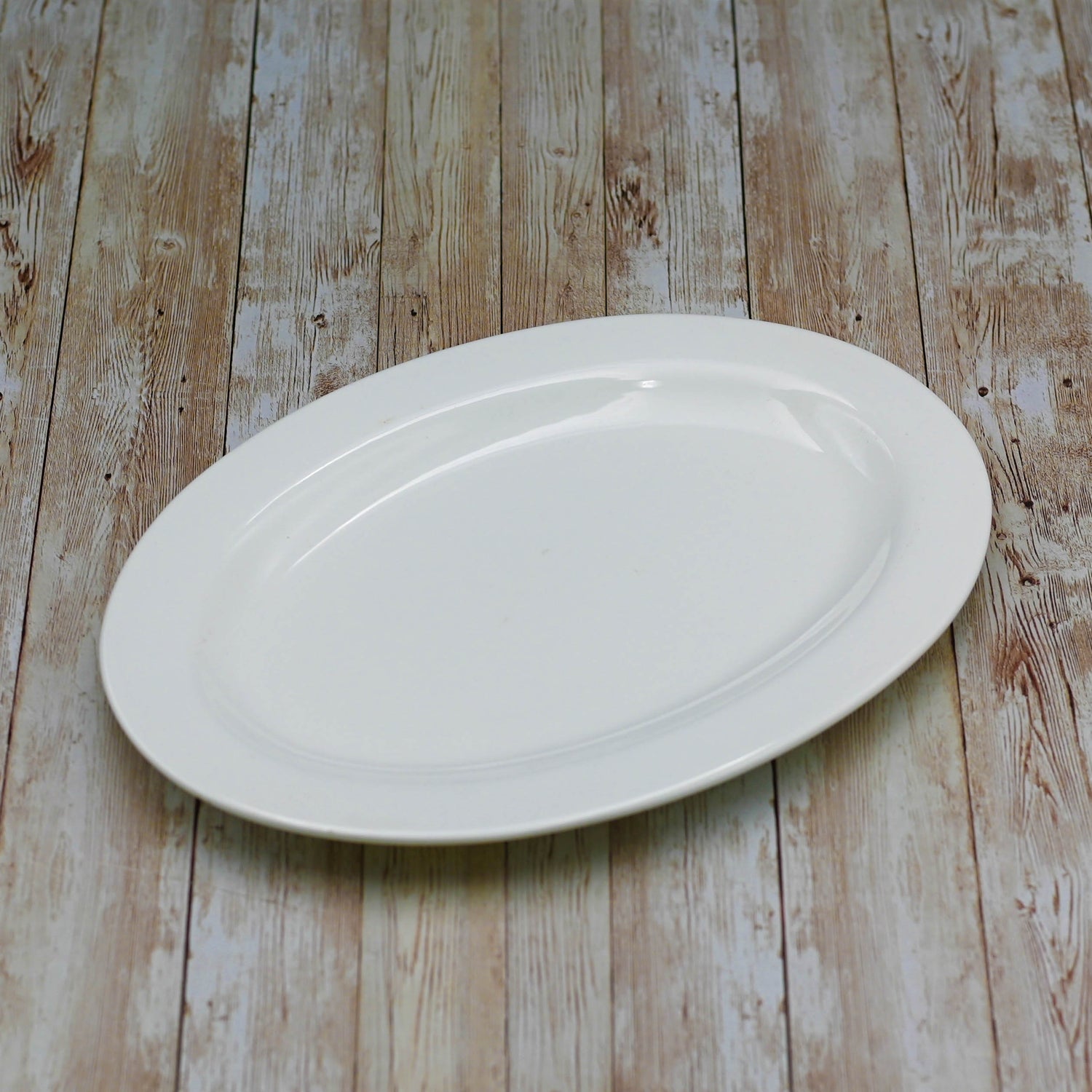 Set Of 3 Professional Rolled Rim White Oval Plate / Platter 16" inch |