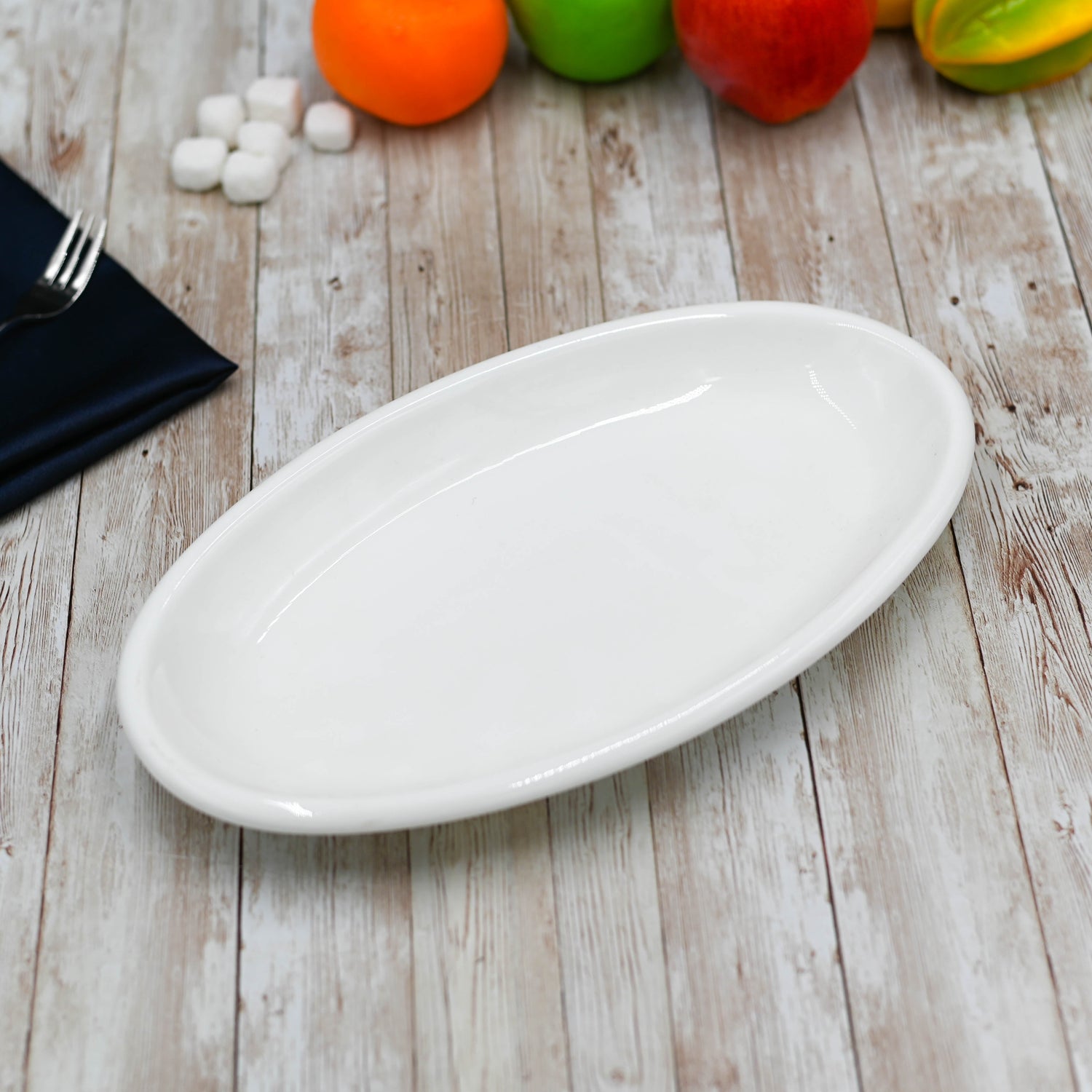 Set Of 3 White Oval Plate / Platter 12" inch | 30.5 Cm