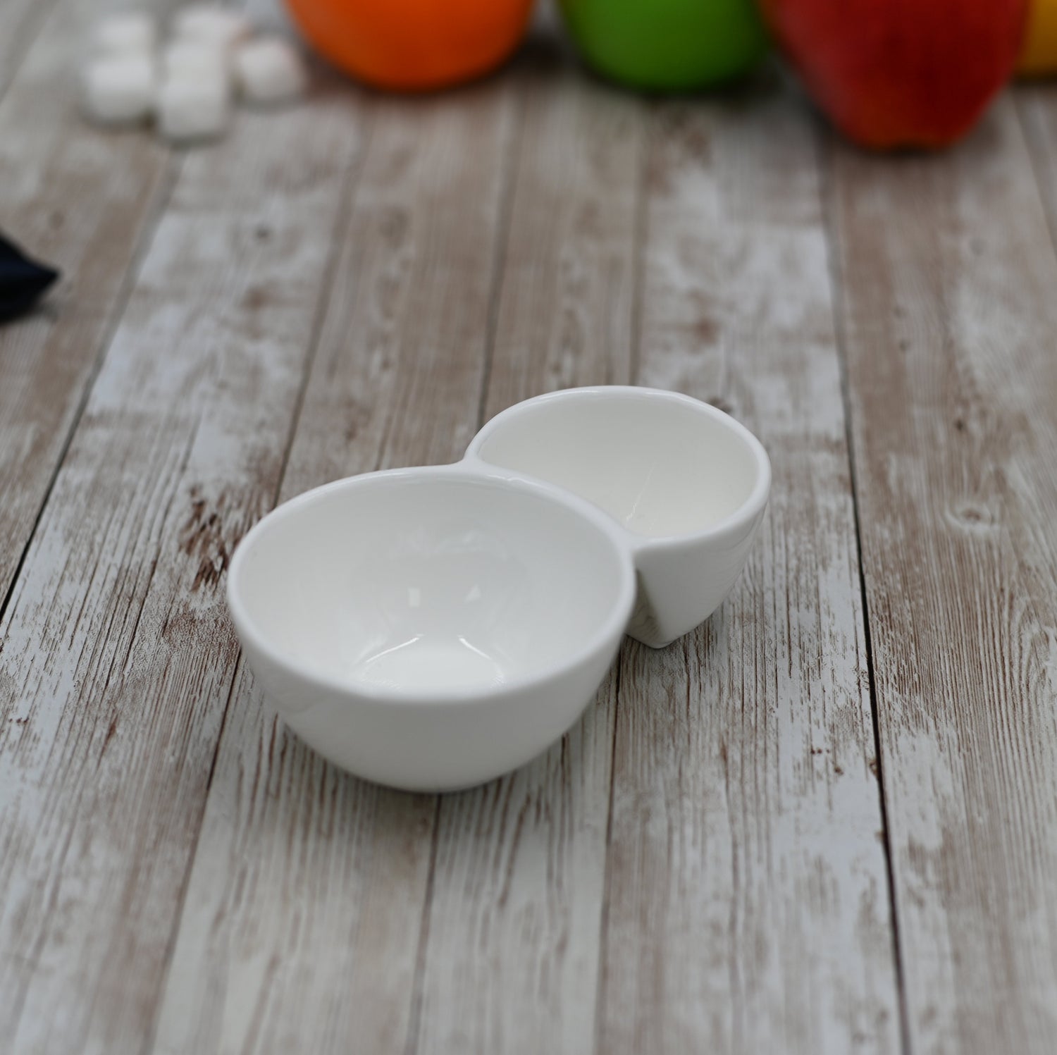 Set Of 6 Double White Dish 7.5" inch X 4.5" inch X 2" inch | 18.5 X 11 X 5 Cm