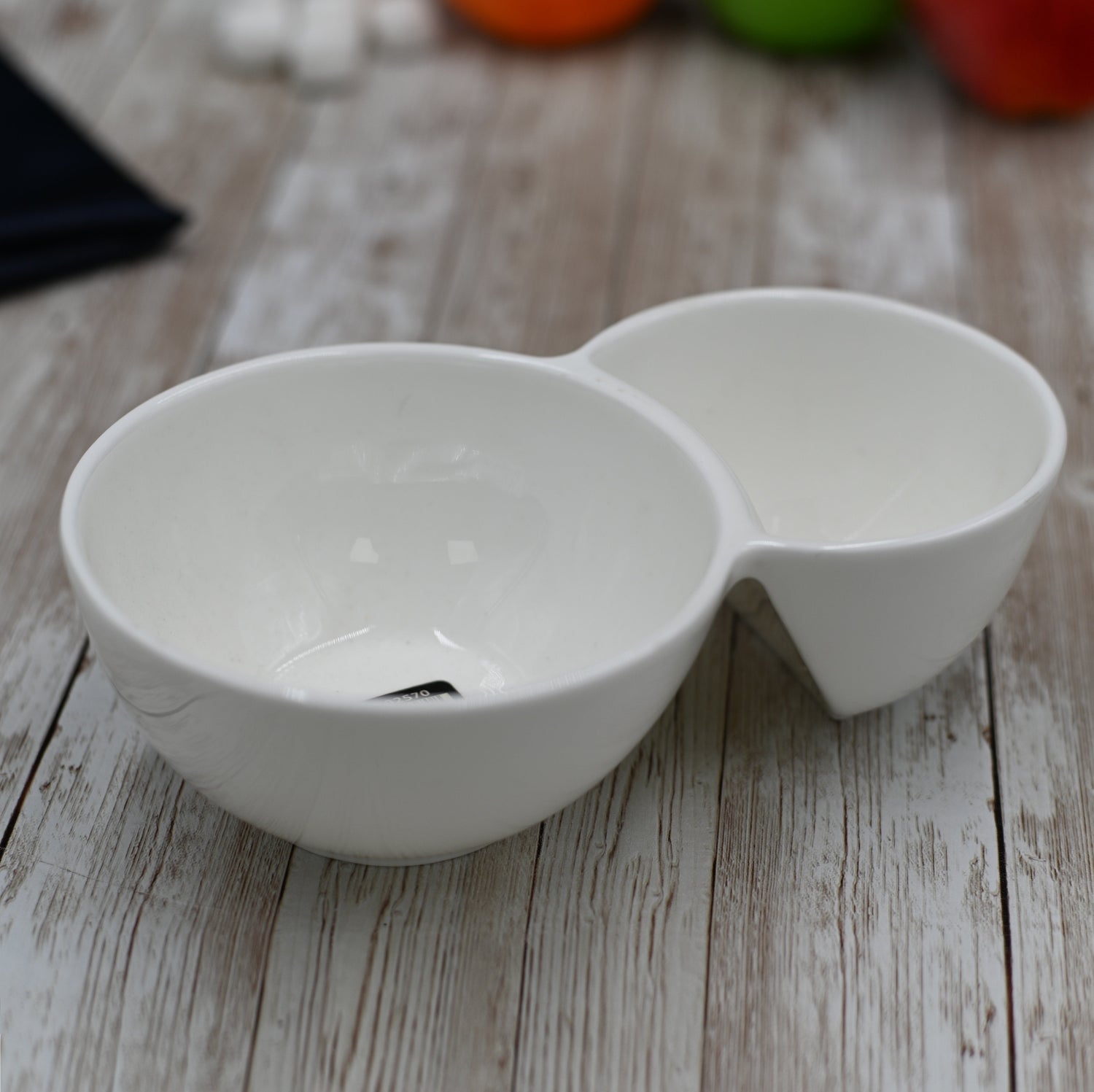 Set Of 6 Double White Dish 5" inch X 3" inch X 1.5" inch | 12.5 X 7.5 X 3.5 Cm