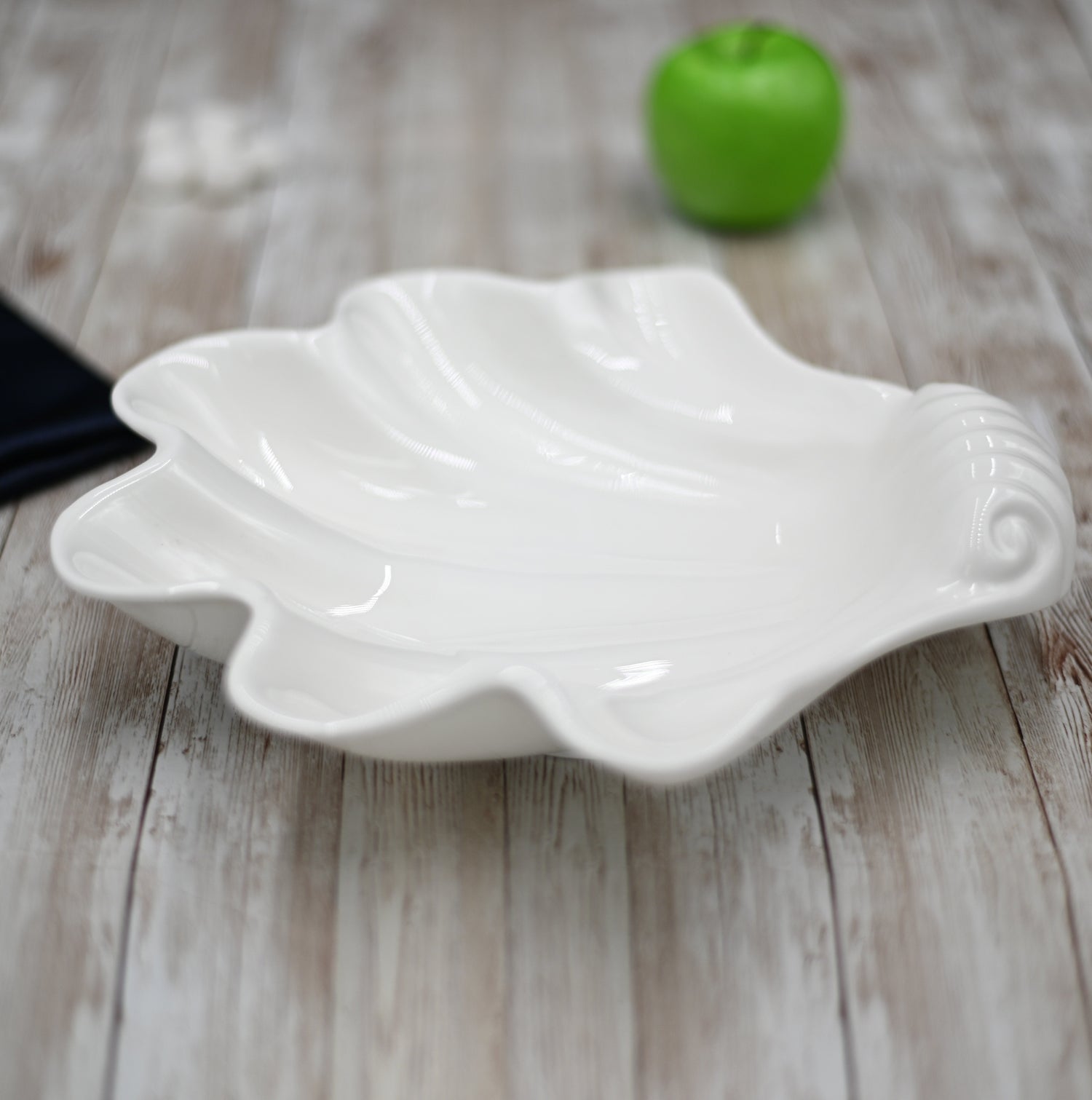 Set Of 2 White Shell Dish 11.5" inch X 11" inch | 28.5 X 28 Cm