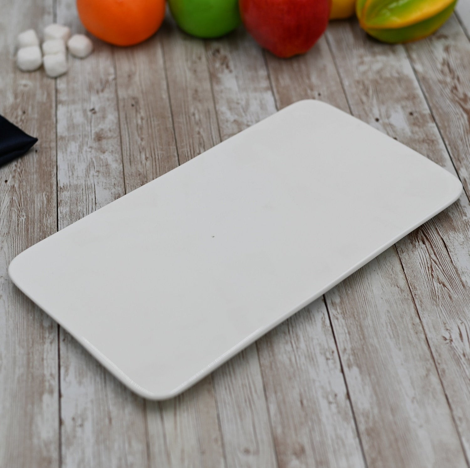 Set Of 3 White Rectangle Flat Platter 12" inch X 6.5" inch | 30 X 16 Cm