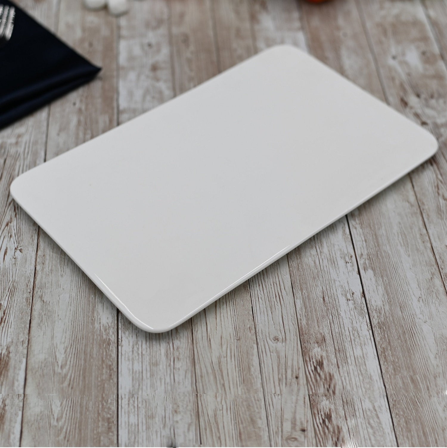 Set Of 3 White Rectangle Flat Platter 12" inch X 7.5" inch| 30 X 19 Cm