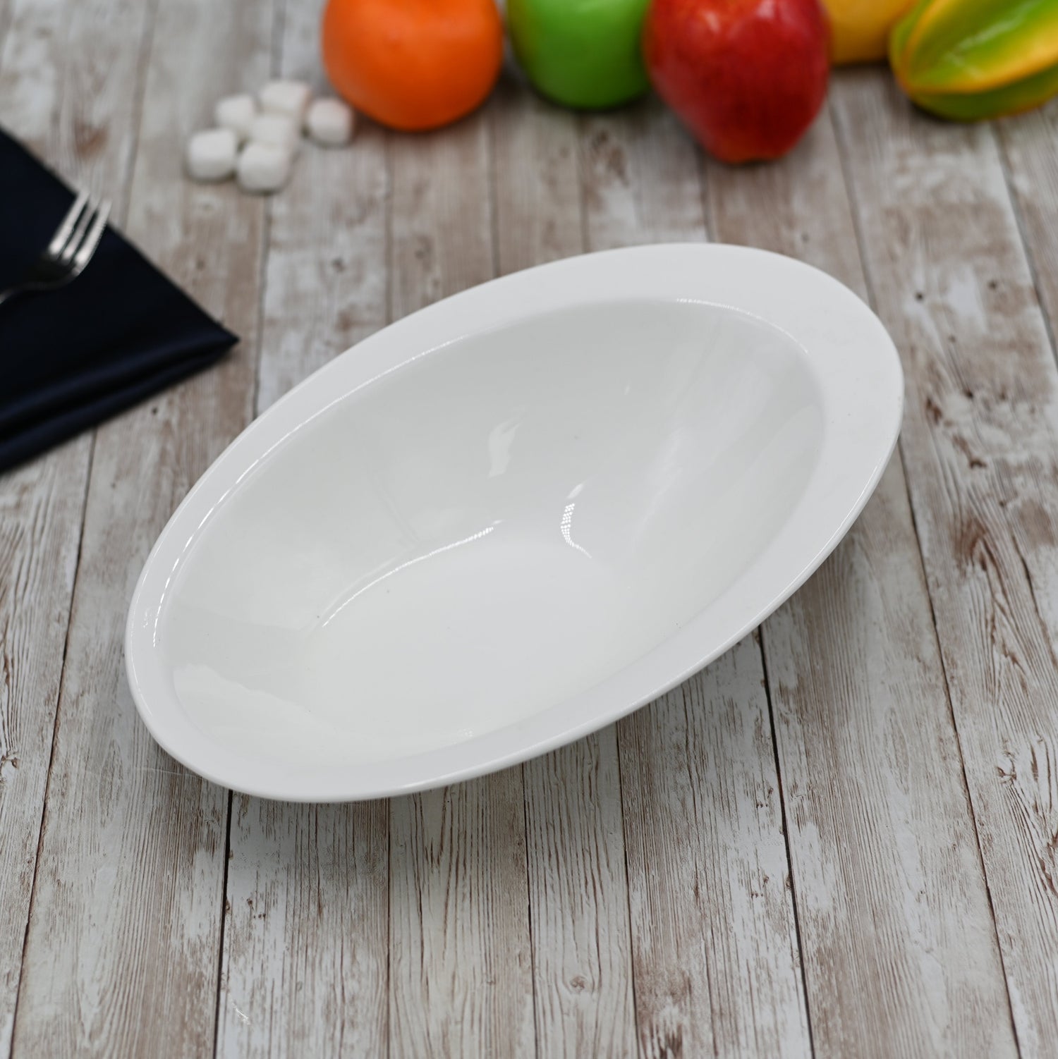 Set Of 3 White Ceaser Salad Bowl 11" inch X 7.5 | 27.5 X 18.5 Cm