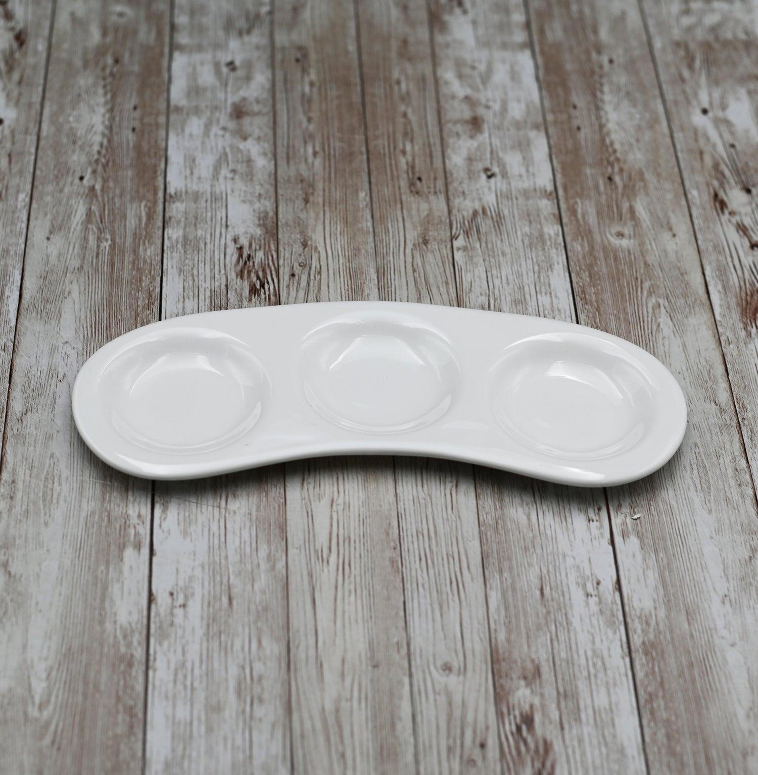 Set Of 6 White Tray With Dish / Cup Holders 9.5" inch X 3.5" inch | 25 X 8.5 Cm