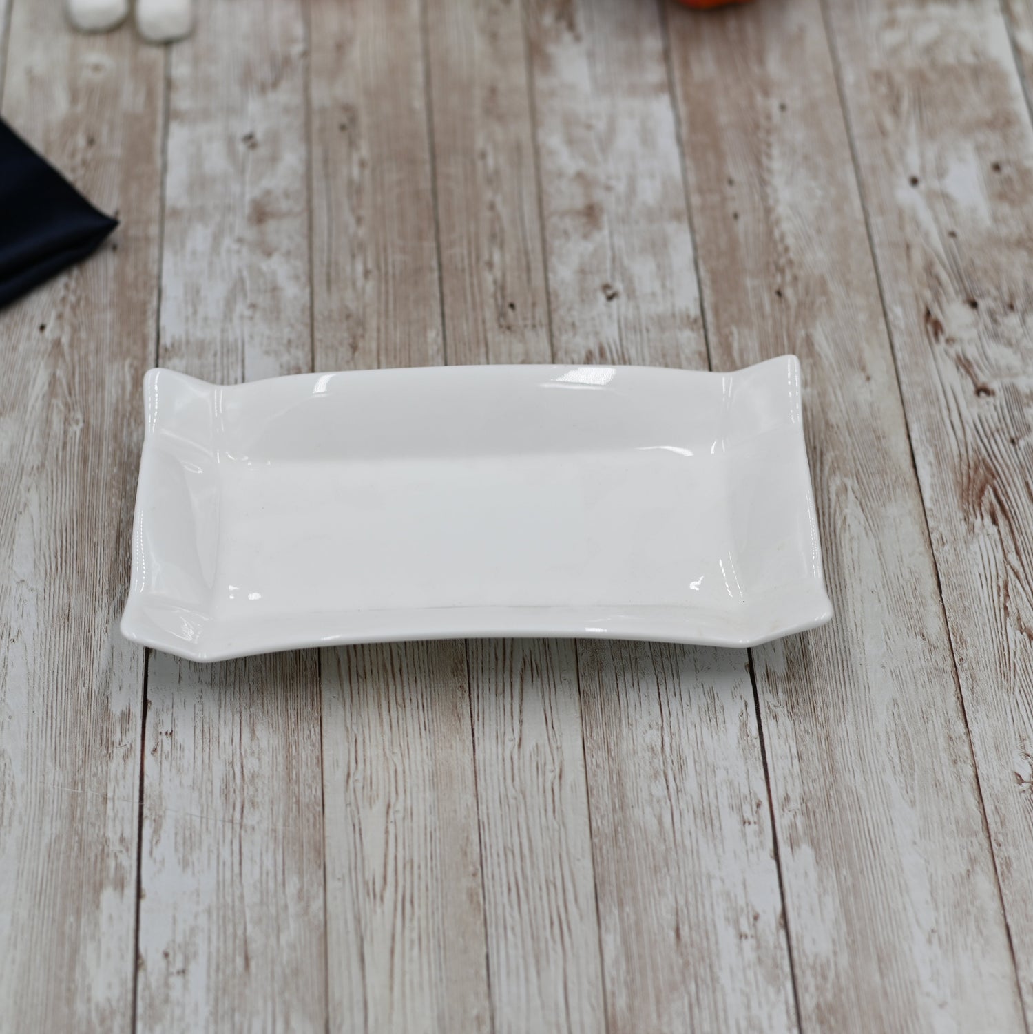Set Of 6 Rectangle White Platter 7.75" inch X 4" inch | 19.5 X 10 Cm