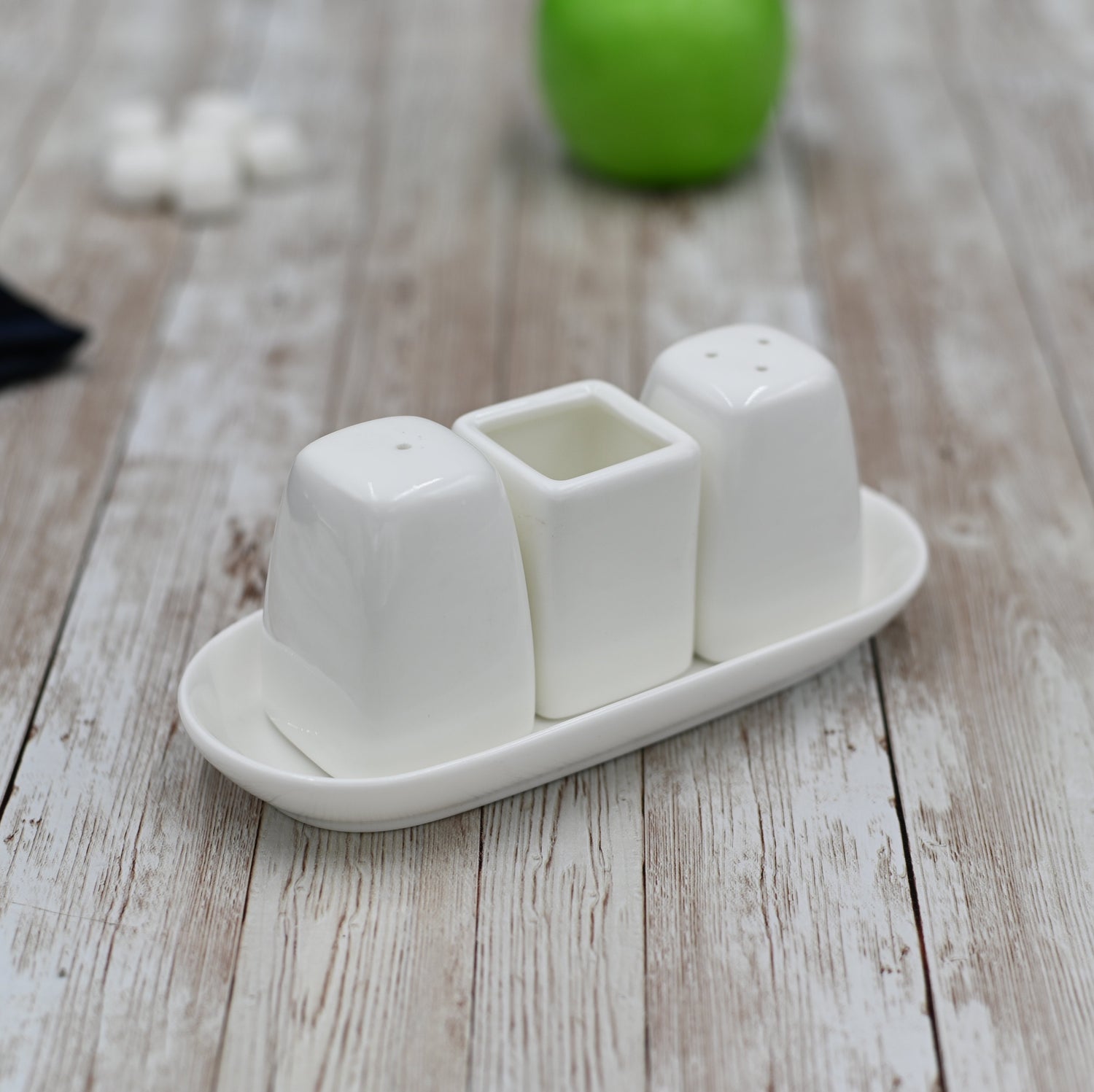 White Salt and Pepper Set