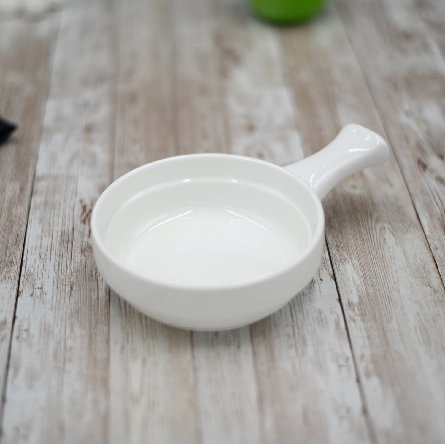 Set Of 3 White French Onion Baking Dish With Handle 5" inch | 10 Oz