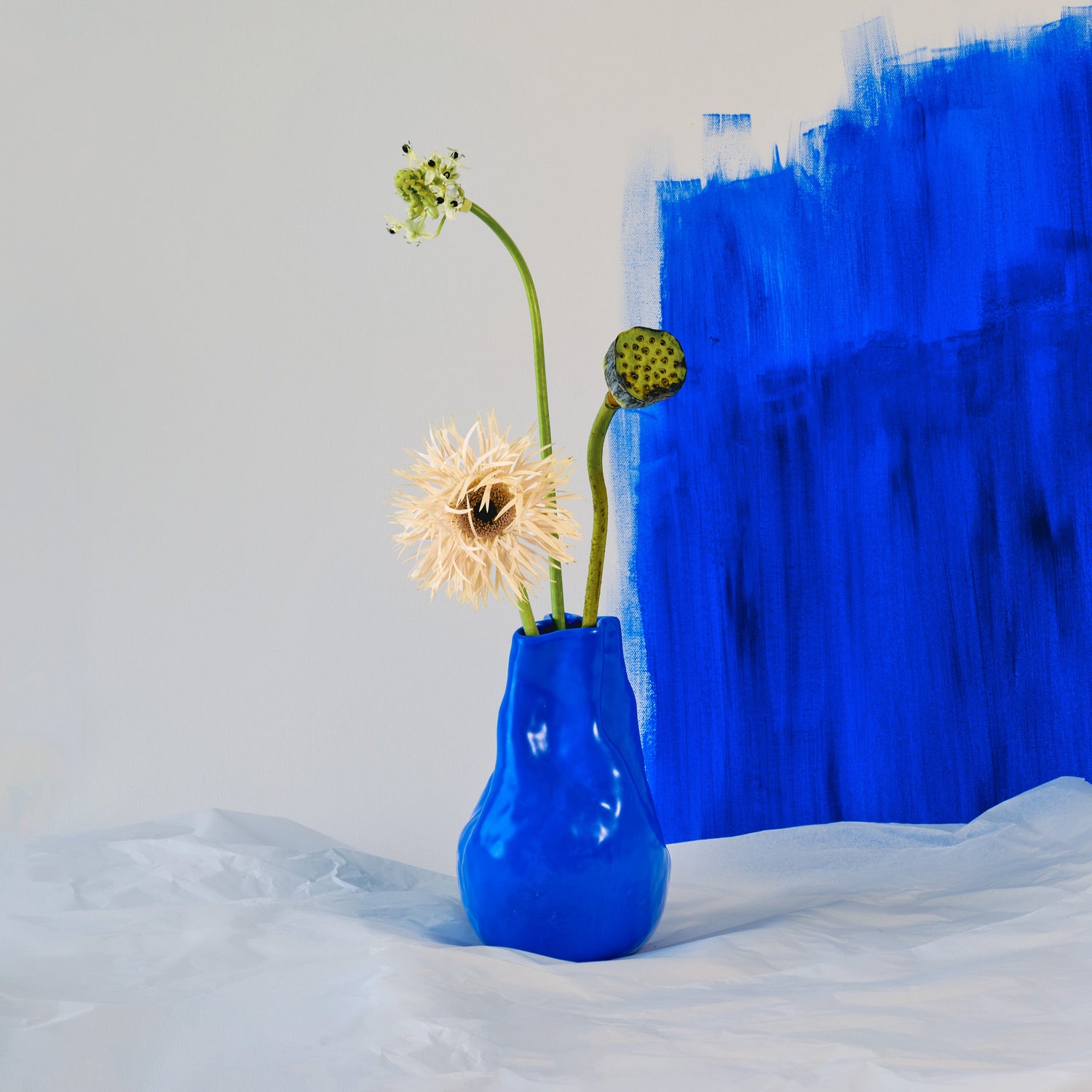 Vivee Home Alexis Blue Porcelain Vase