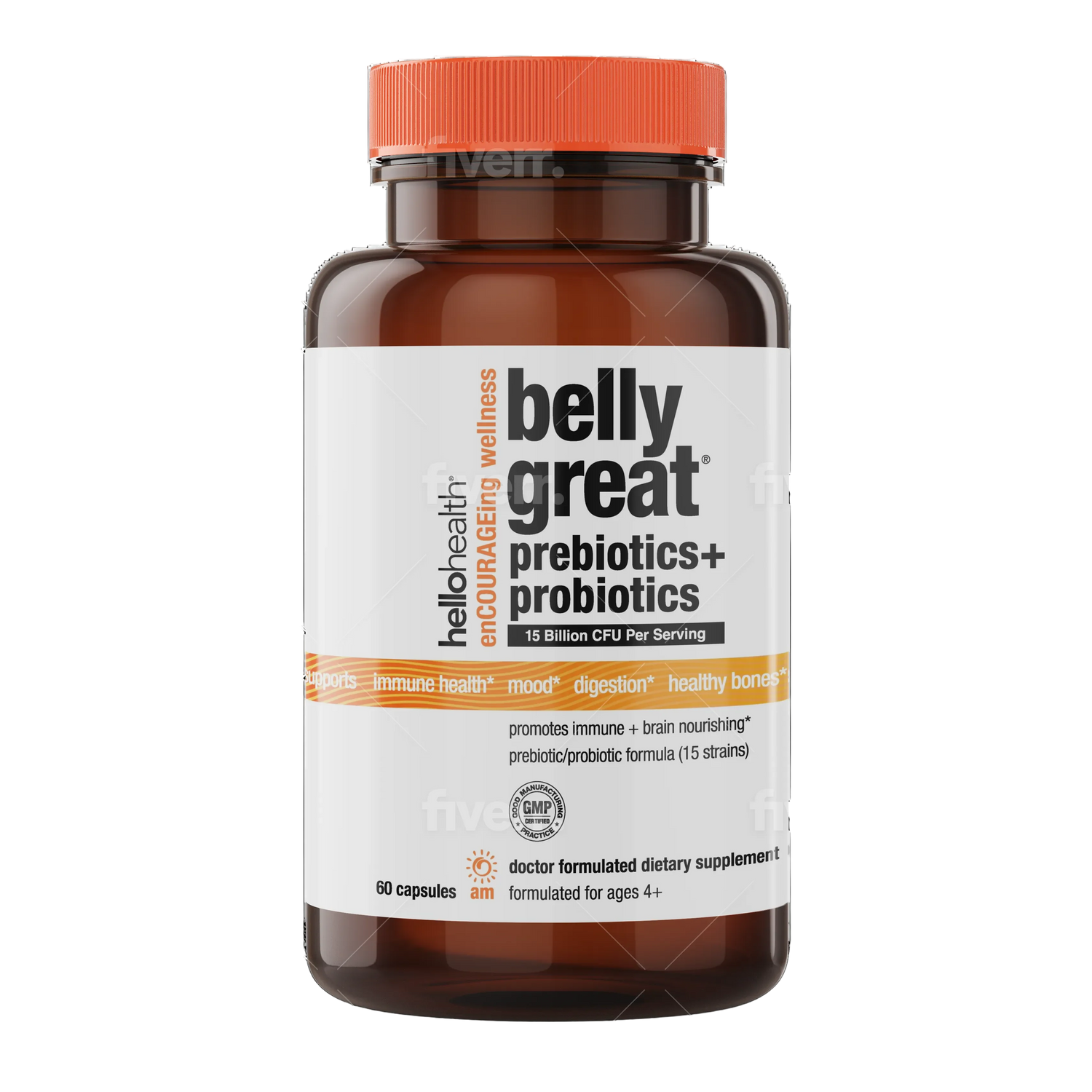 15-in-1 Pre-Probiotics + D3 + Methylfolate capsules - Belly Great