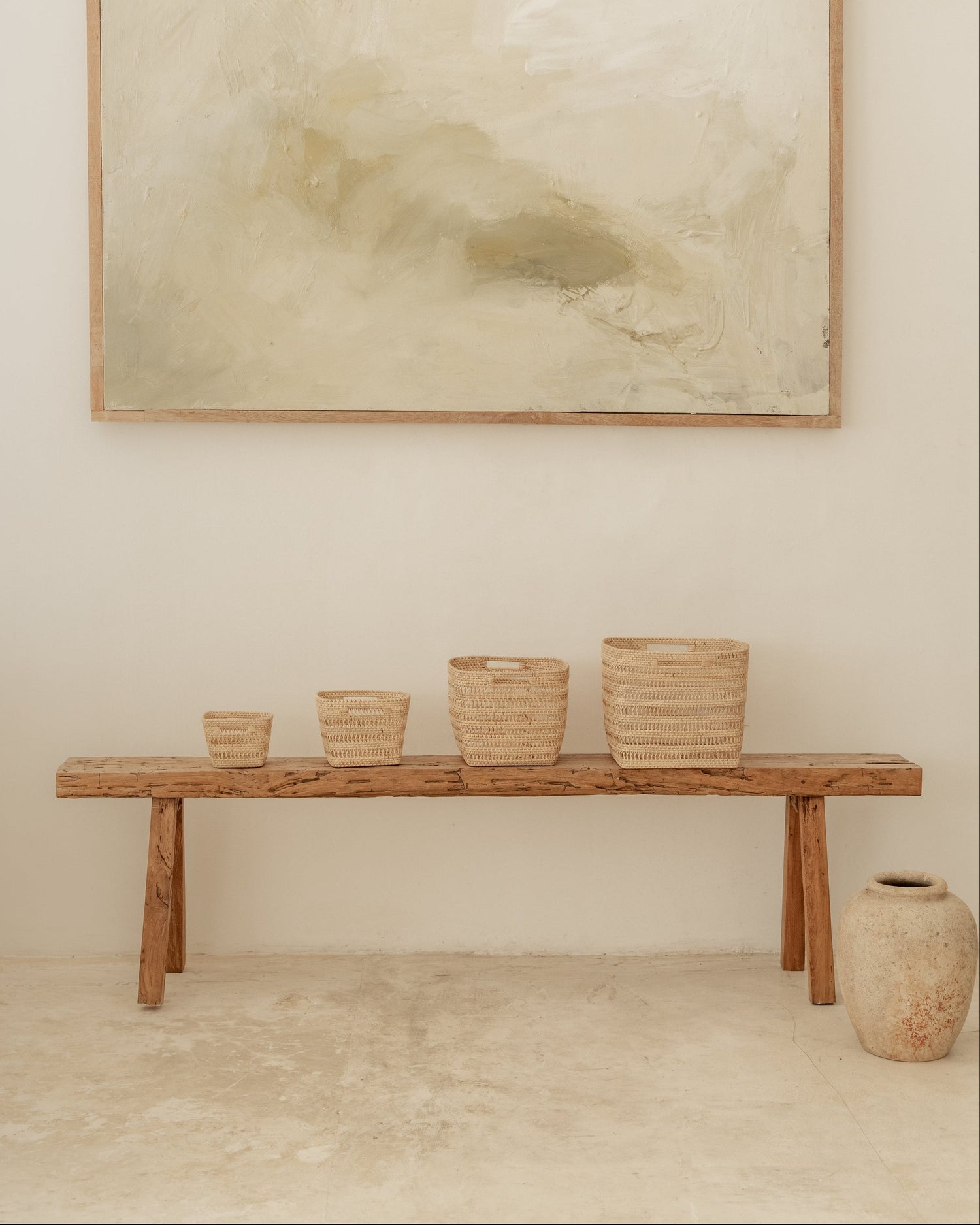 Woven Rattan Cube Storage Baskets