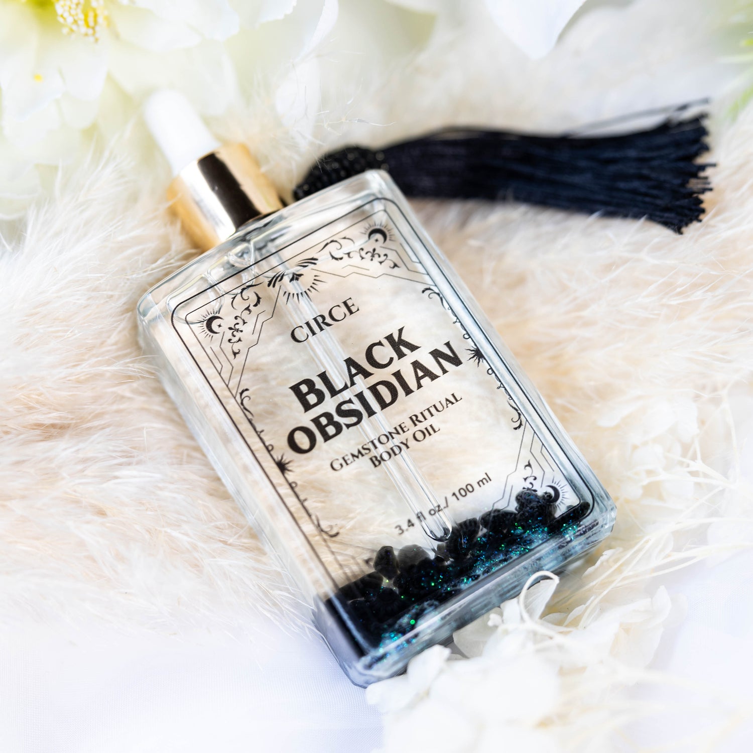 Protection Body Oil — Obsidian Crystal Ritual Oil -  Black Obsidian Gemstone Body Oil