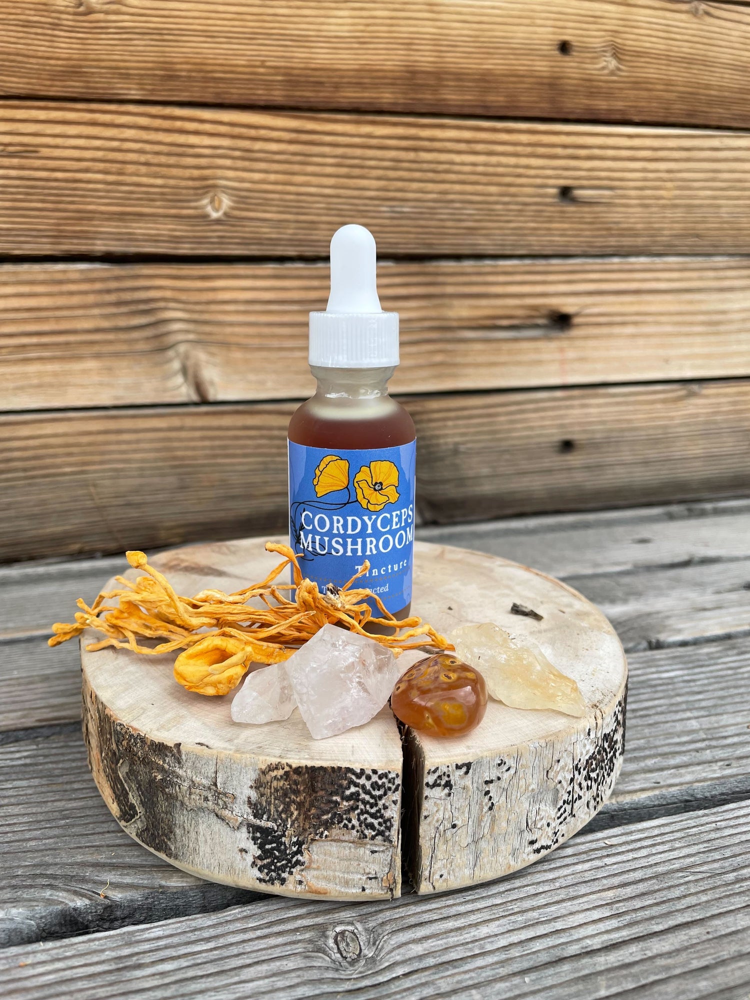Golden Poppy Herbal Apothecary Cordyceps Mushroom Tincture 1 oz, Organic, Triple Extracted