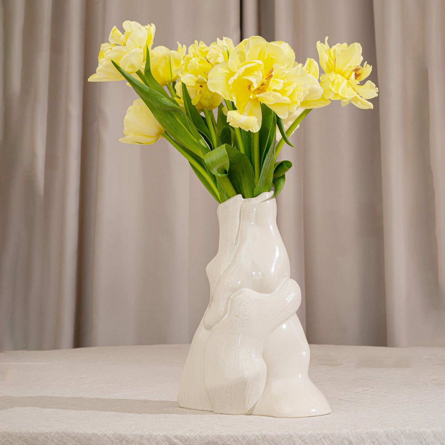 Vivee Home Embracing Unity Recycled Ceramics Vase Beige