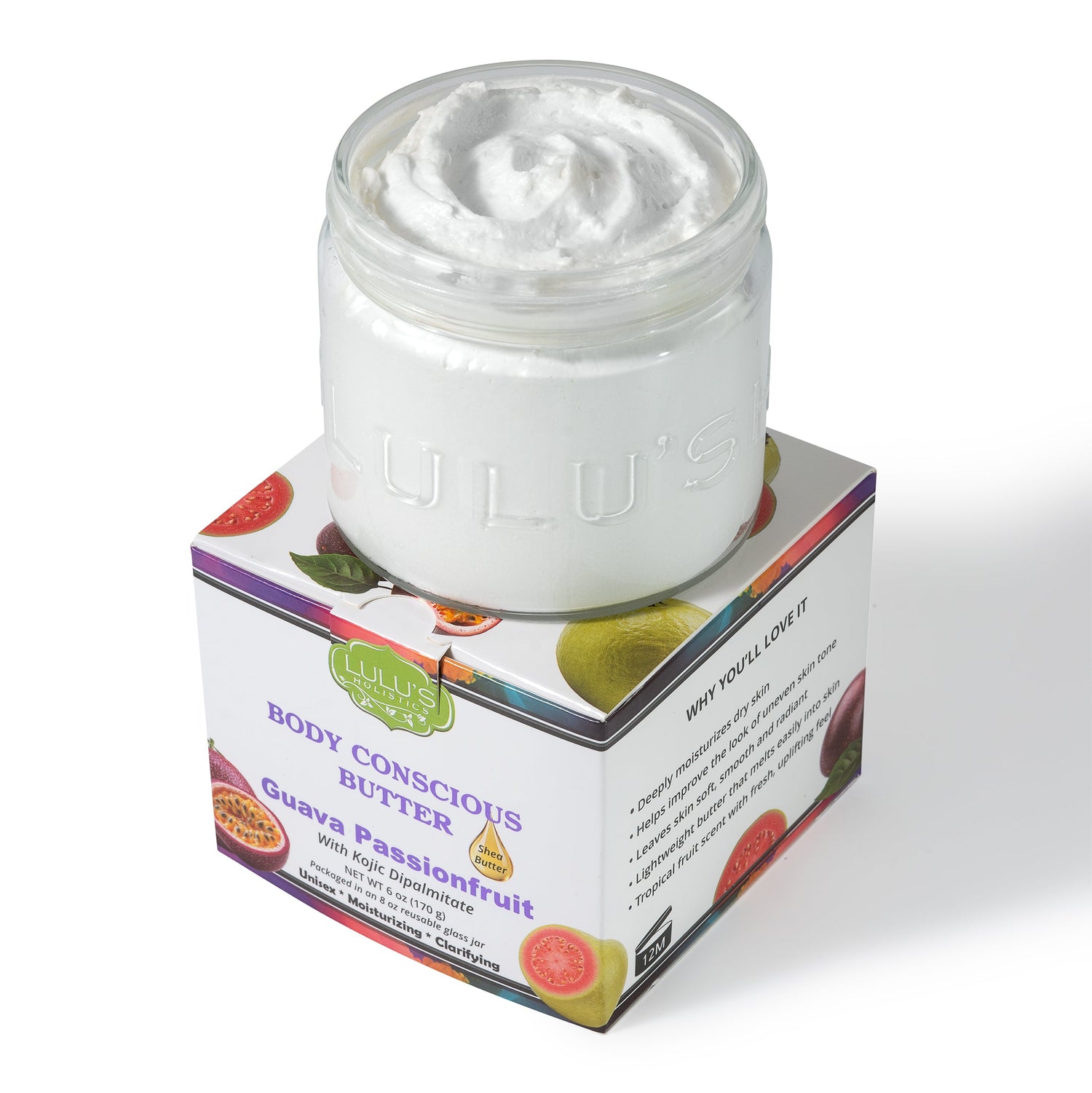 Lulu’s Holistics Guava Passionfruit Kojic Whipped  Shea Body Butter – Uneven Looking Skin