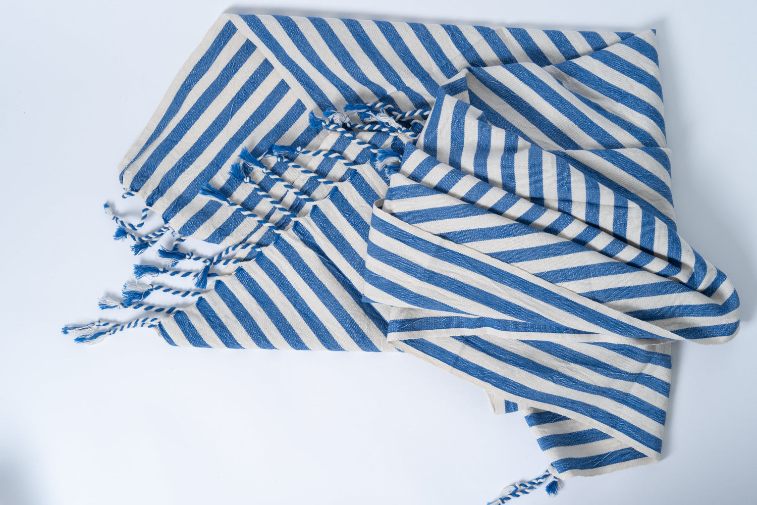 Girit Dark Blue Cotton Linen Towel
