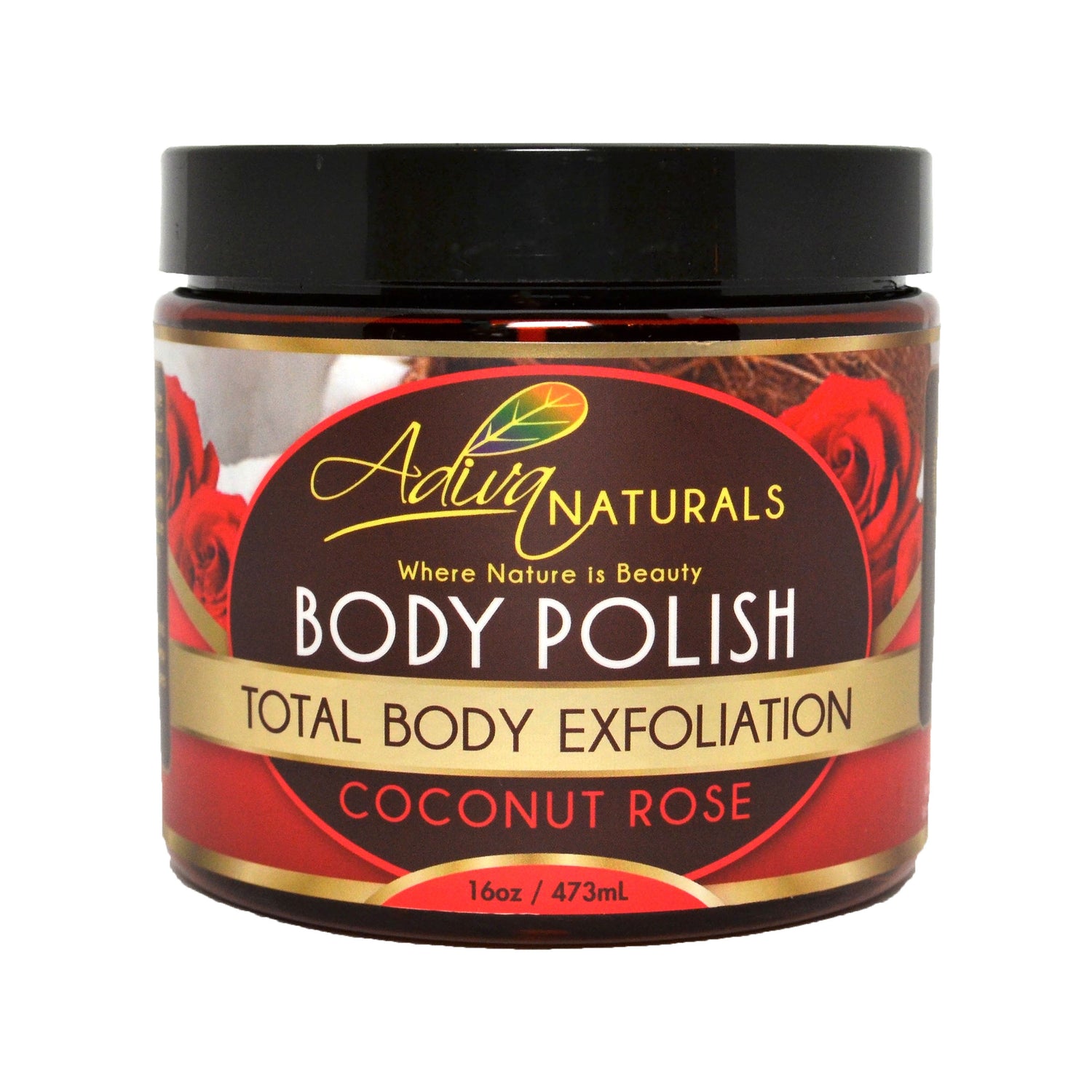 Adiva Naturals Ginger and Sugar Body Polish Scrub - Coconut Rose
