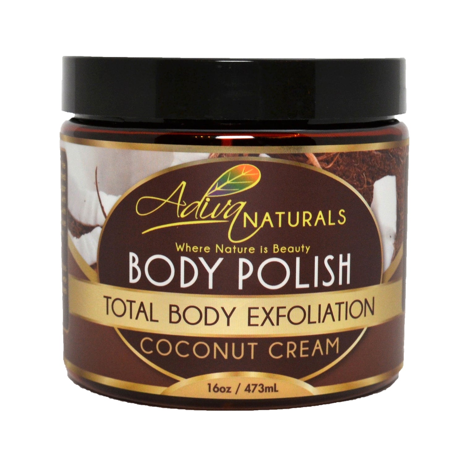 Adiva Naturals Ginger and Sugar Body Polish Scrub - Coconut