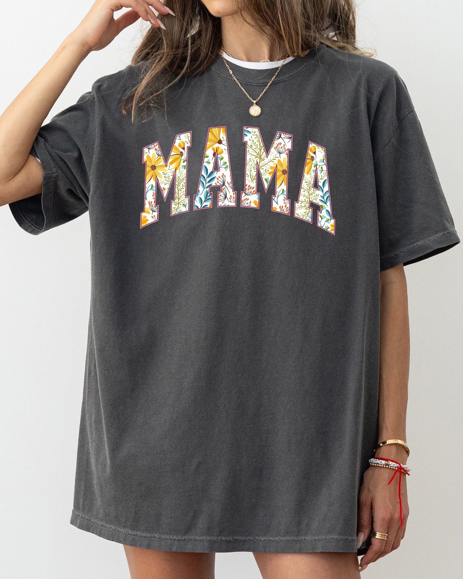 Floral Mama, Vintage Flowers, Gift for Mom, Summer, Botanical, Retro Floral Pattern Shirt Comfort Colors T-Shirt