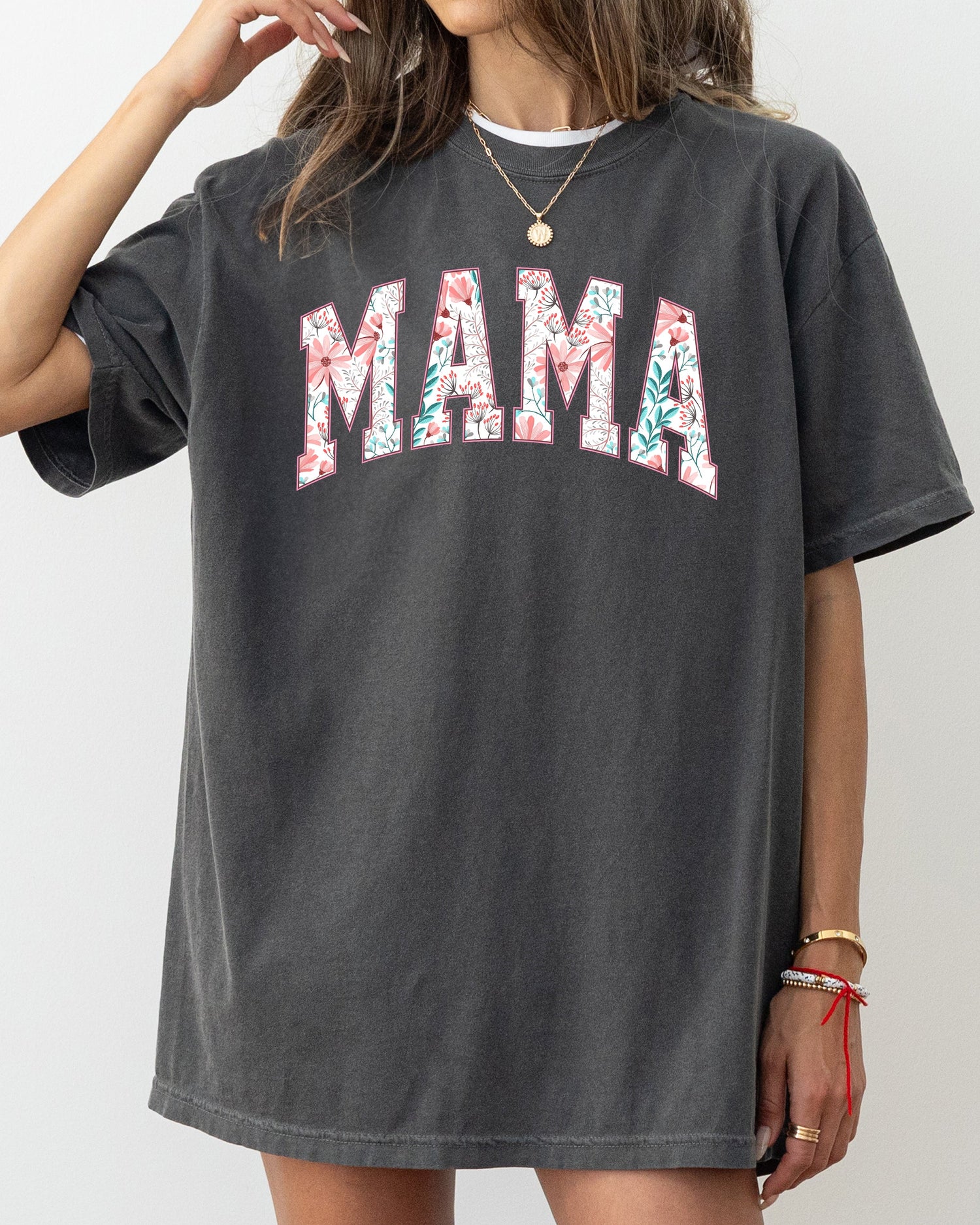 Floral Mama, Vintage Flowers, Gift for Mom, Summer, Botanical, Retro Floral Pattern, Pinks Shirt Comfort Colors T-Shirt