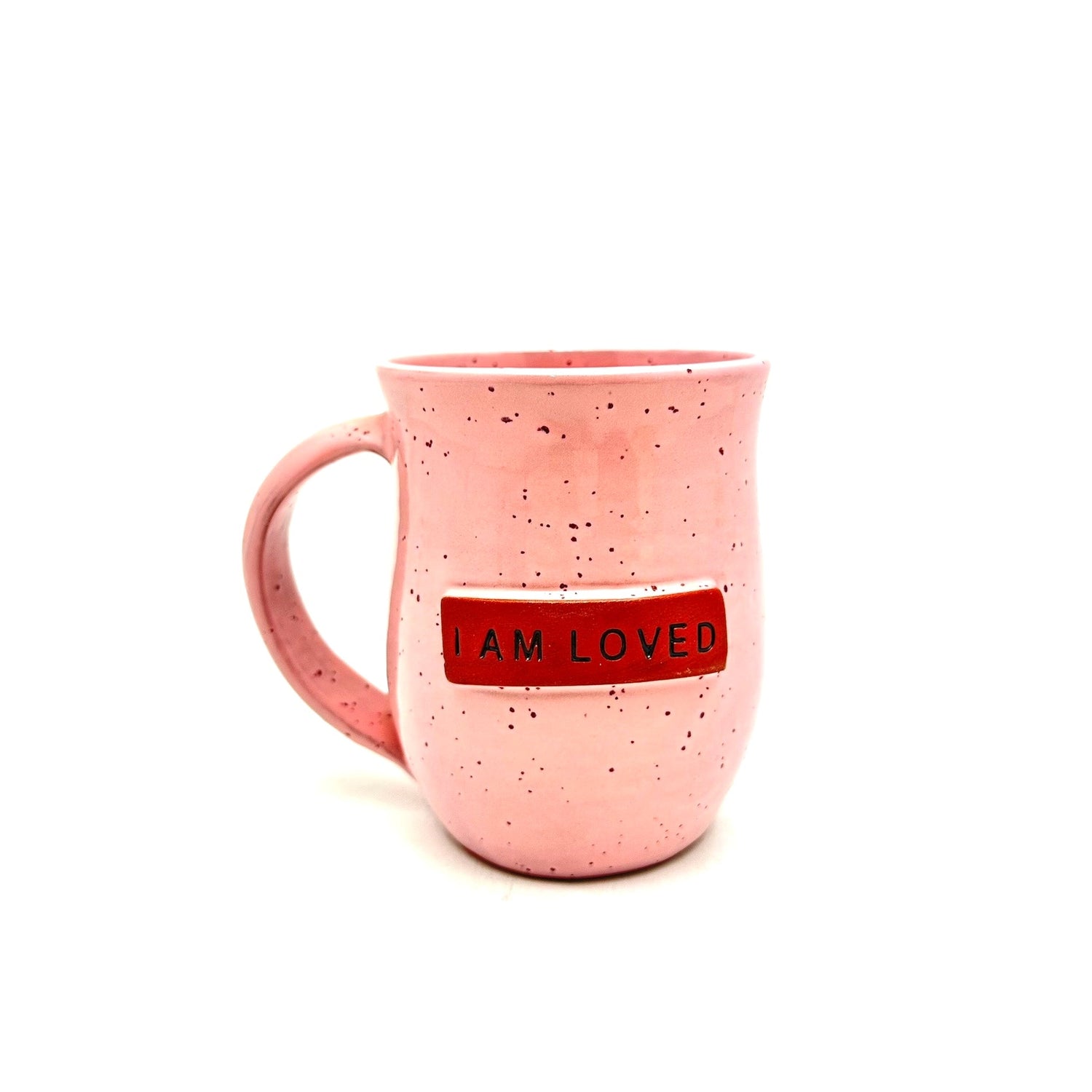 I am Loved Mug - Pink Speckles