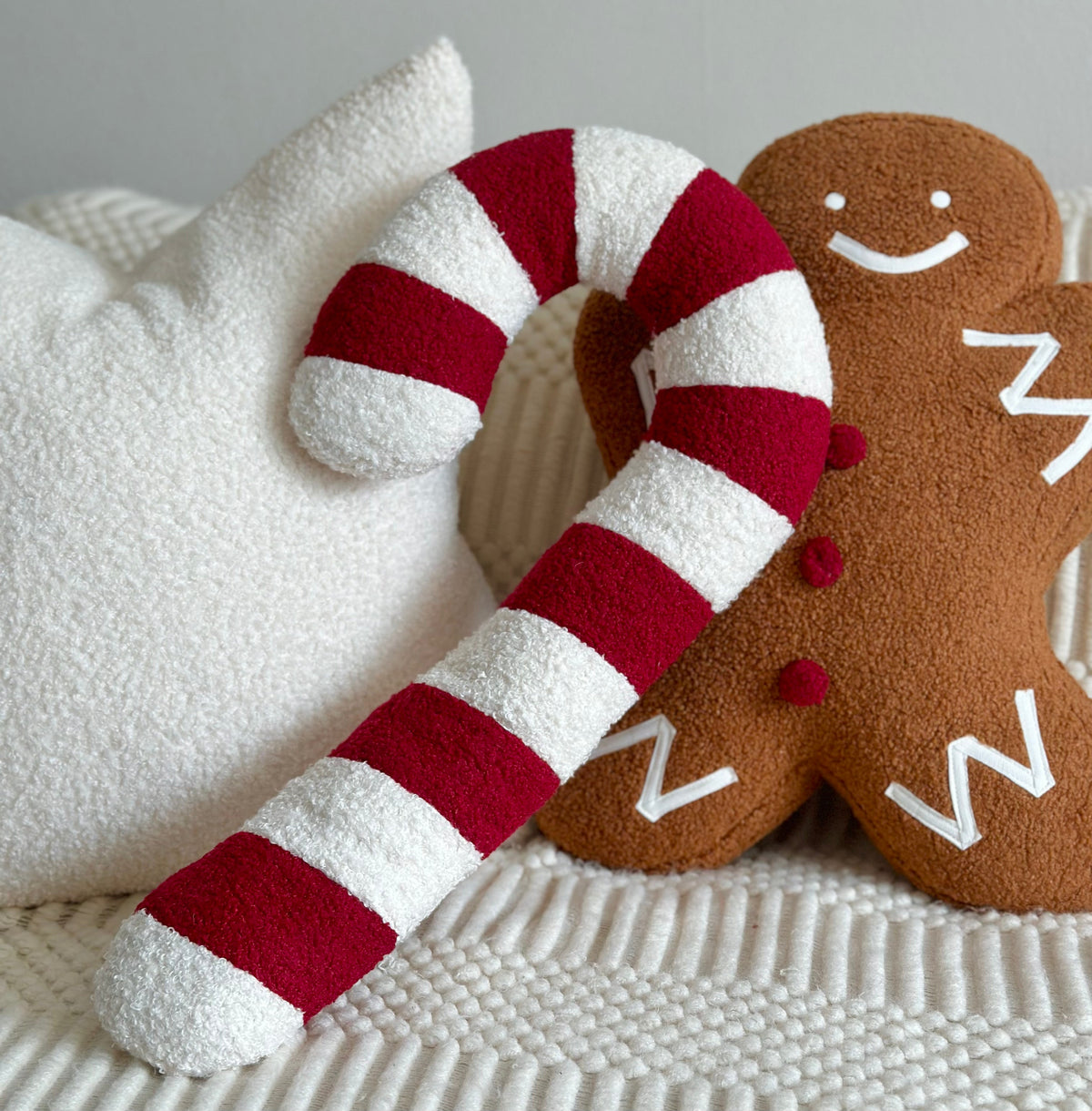 Candy Cane Shaped Pillow