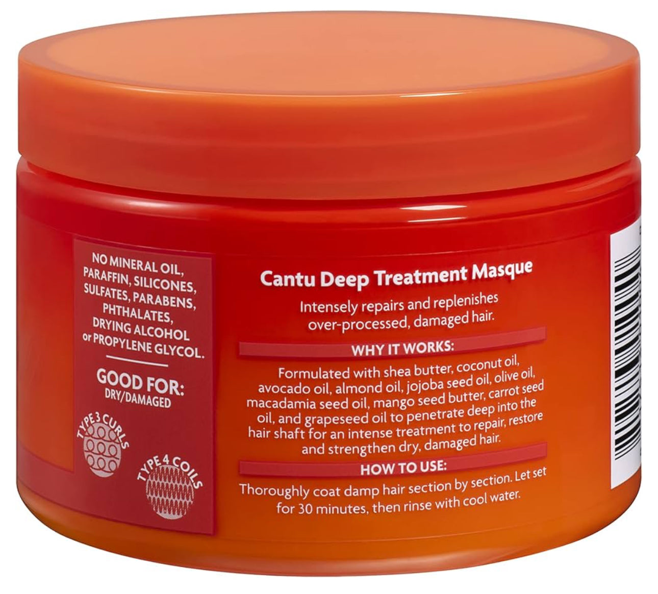Cantu Grapeseed Strengtening Hair Treatment Masque For Extra Dry Damaged Hair 12oz 340g